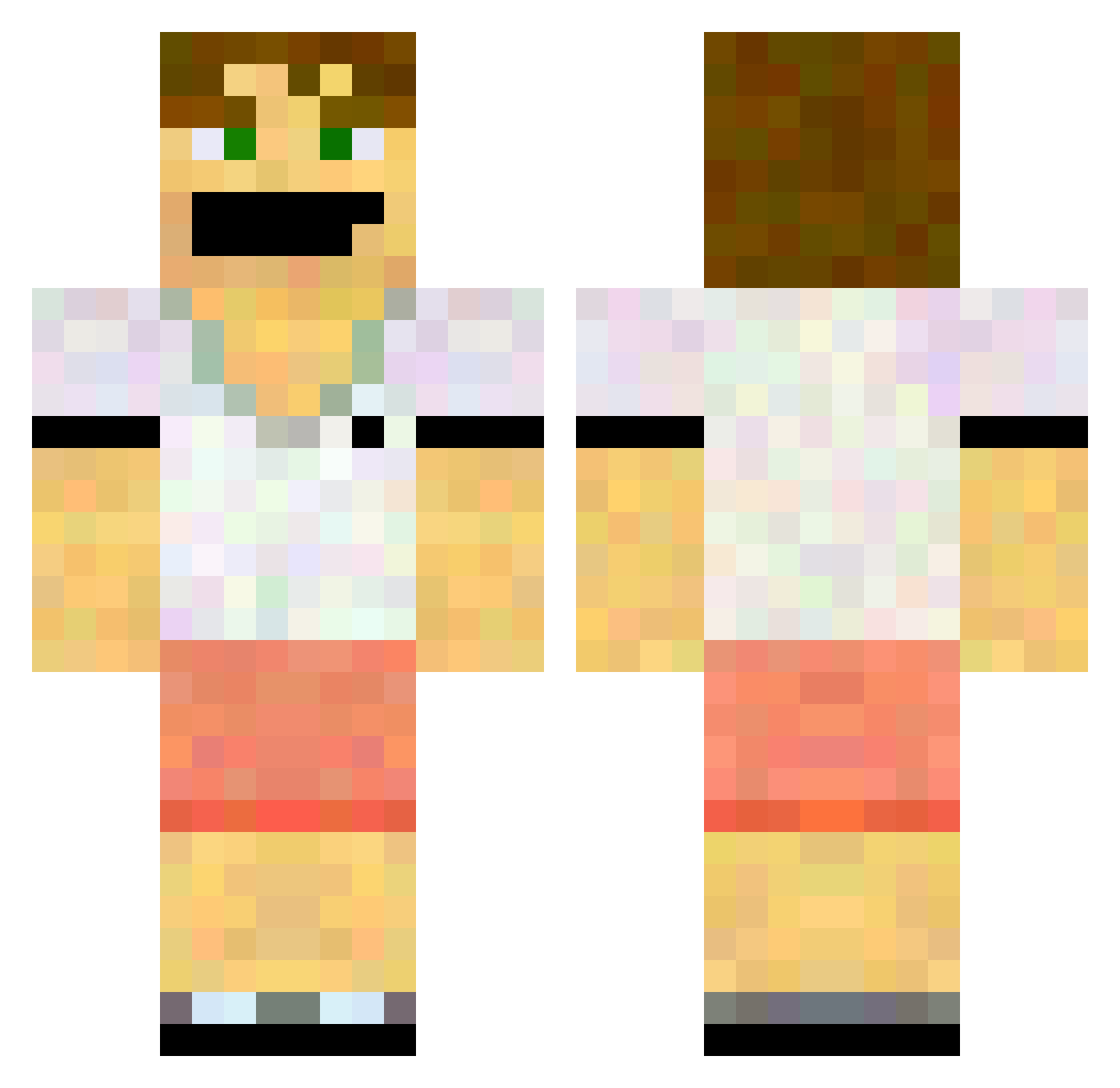Rodman Minecraft skin, front and back view
