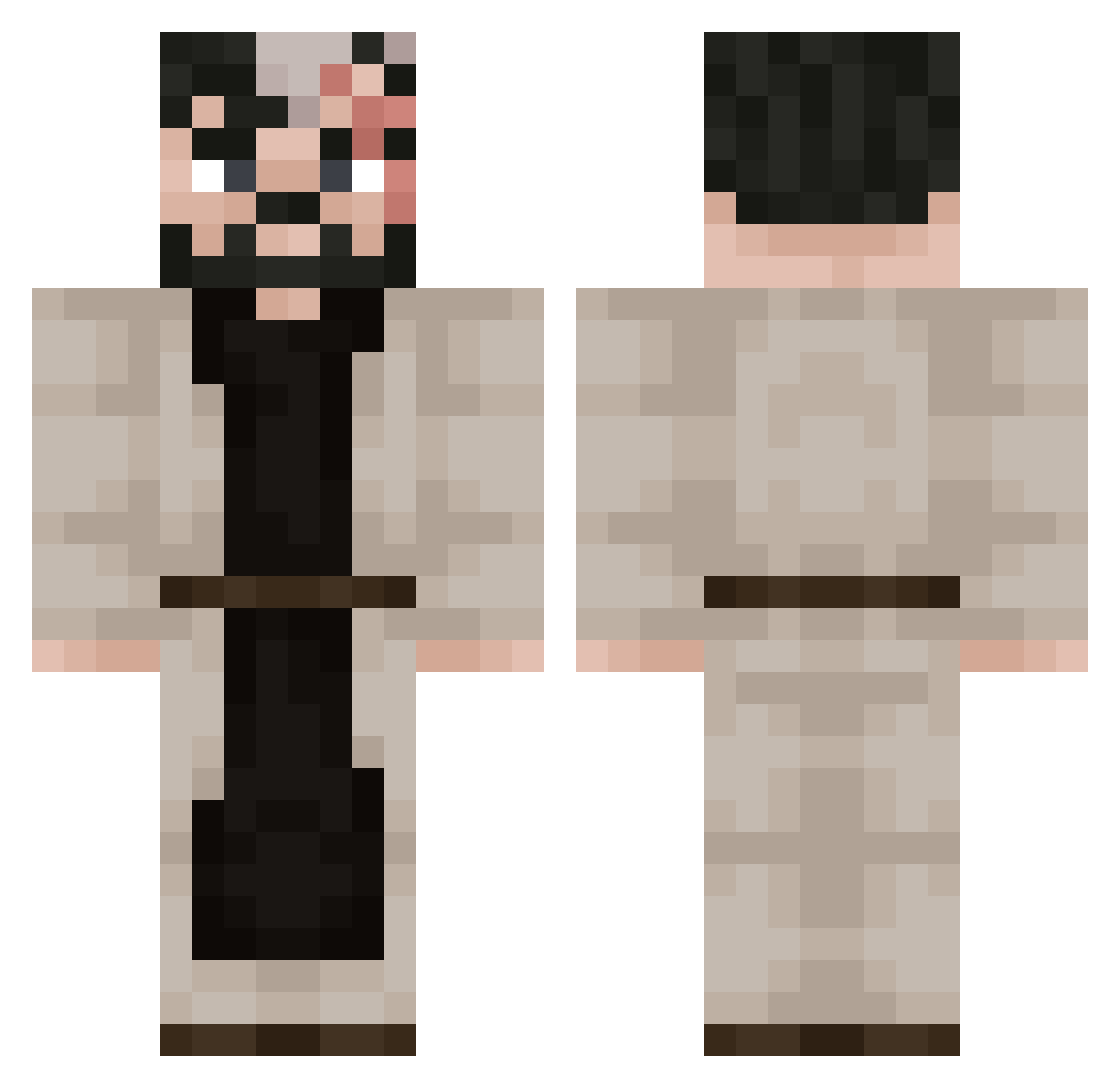 GhostTost Minecraft skin, front and back view