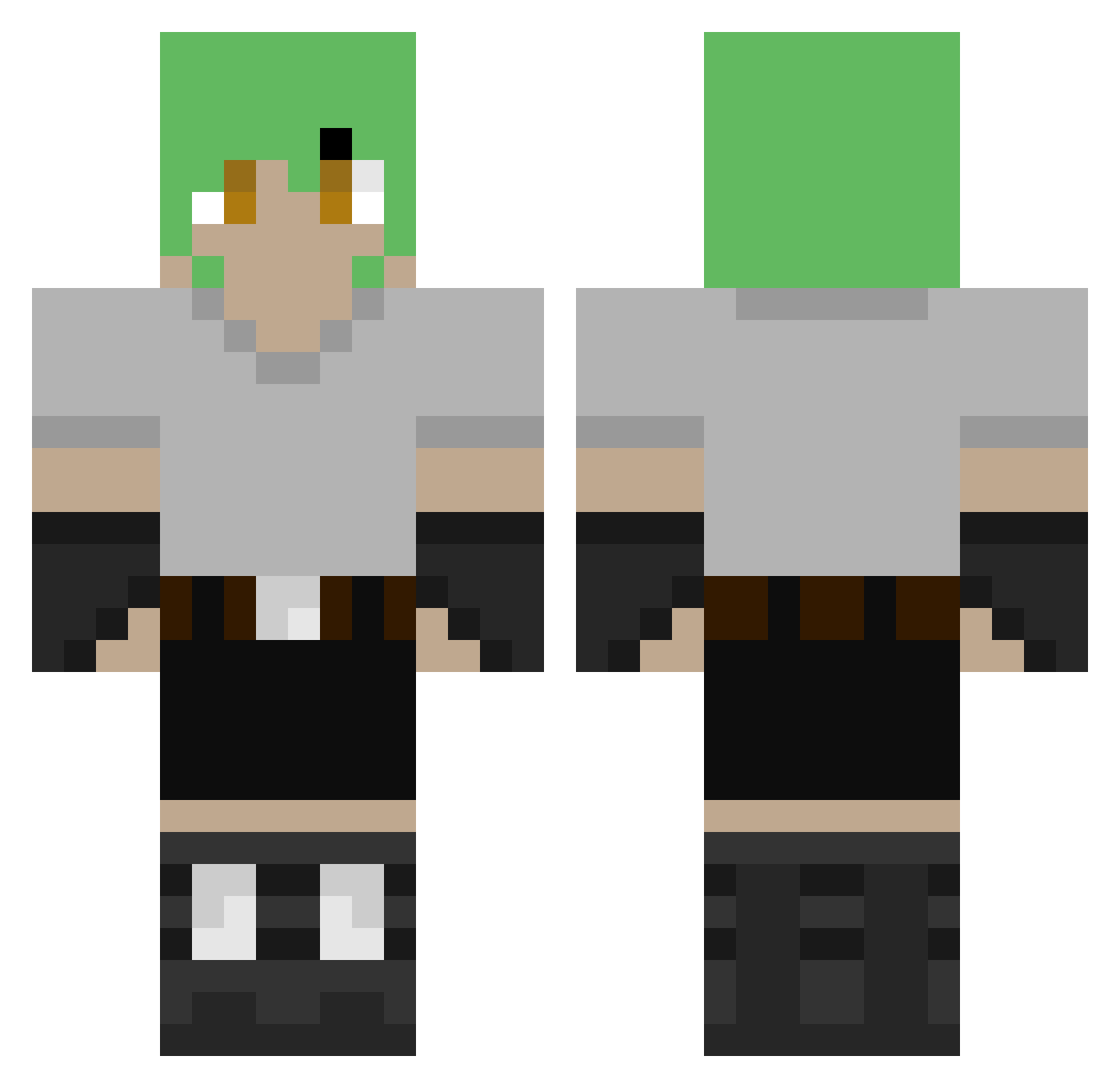 Samolotz Minecraft skin, front and back view