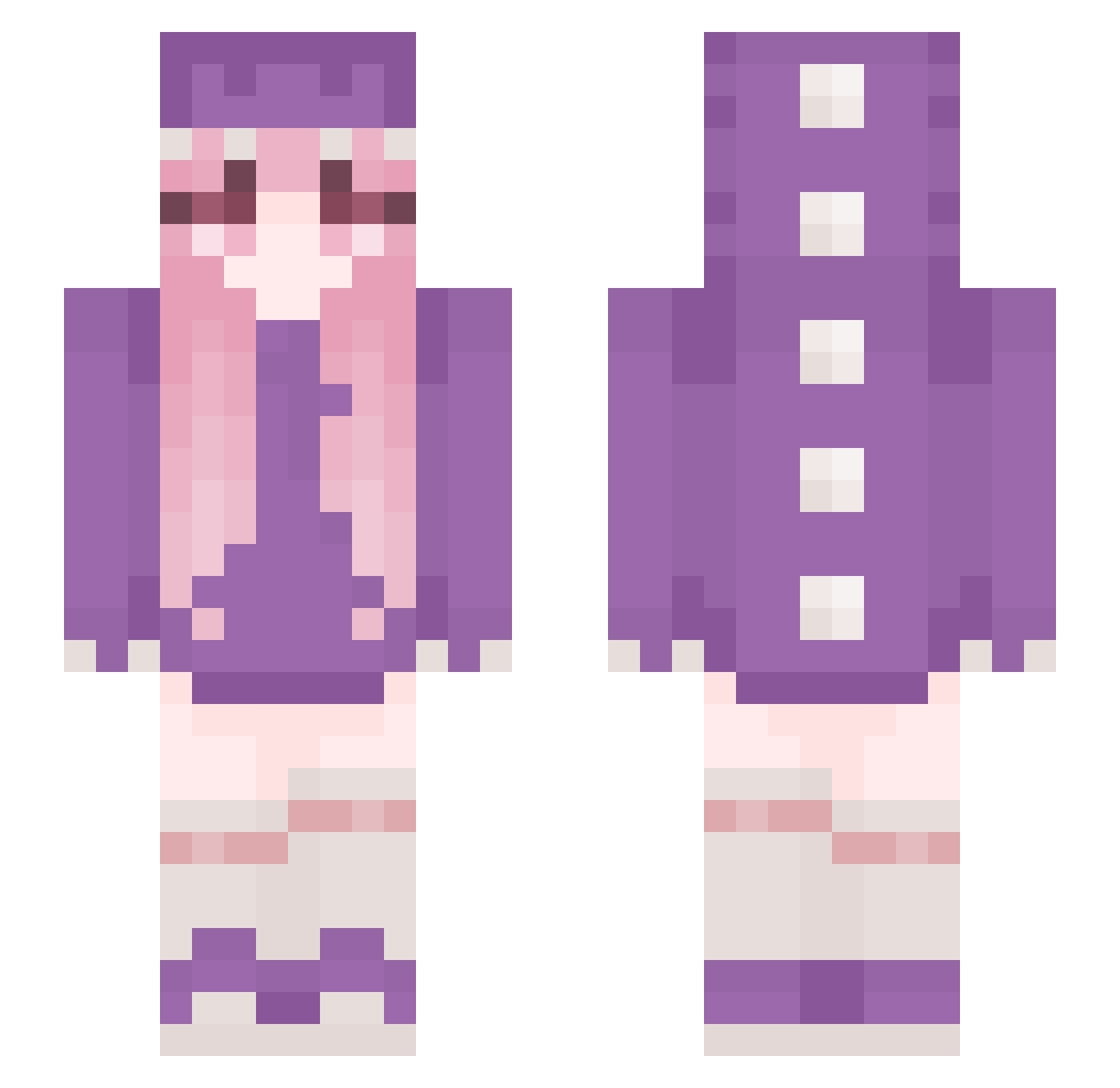 strawberry55 Minecraft skin, front and back view