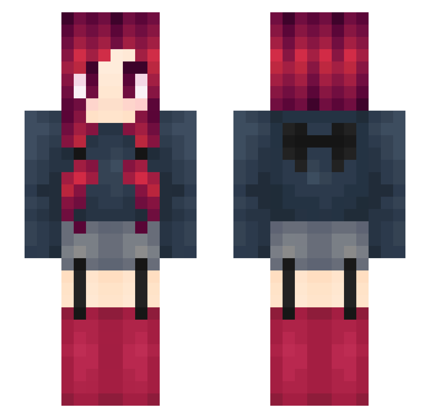 Sibley Minecraft skin, front and back view