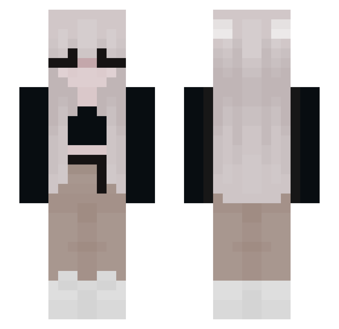 WXXA Minecraft skin, front and back view