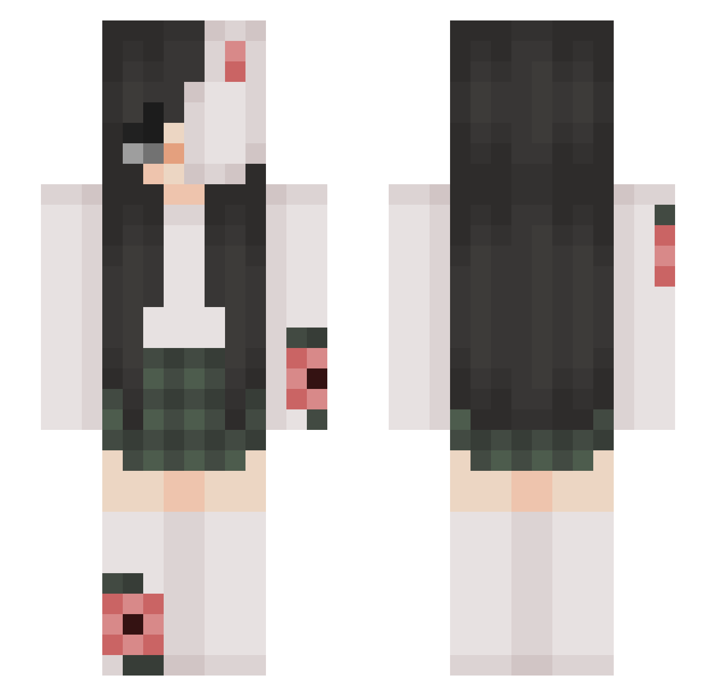 bacach Minecraft skin, front and back view