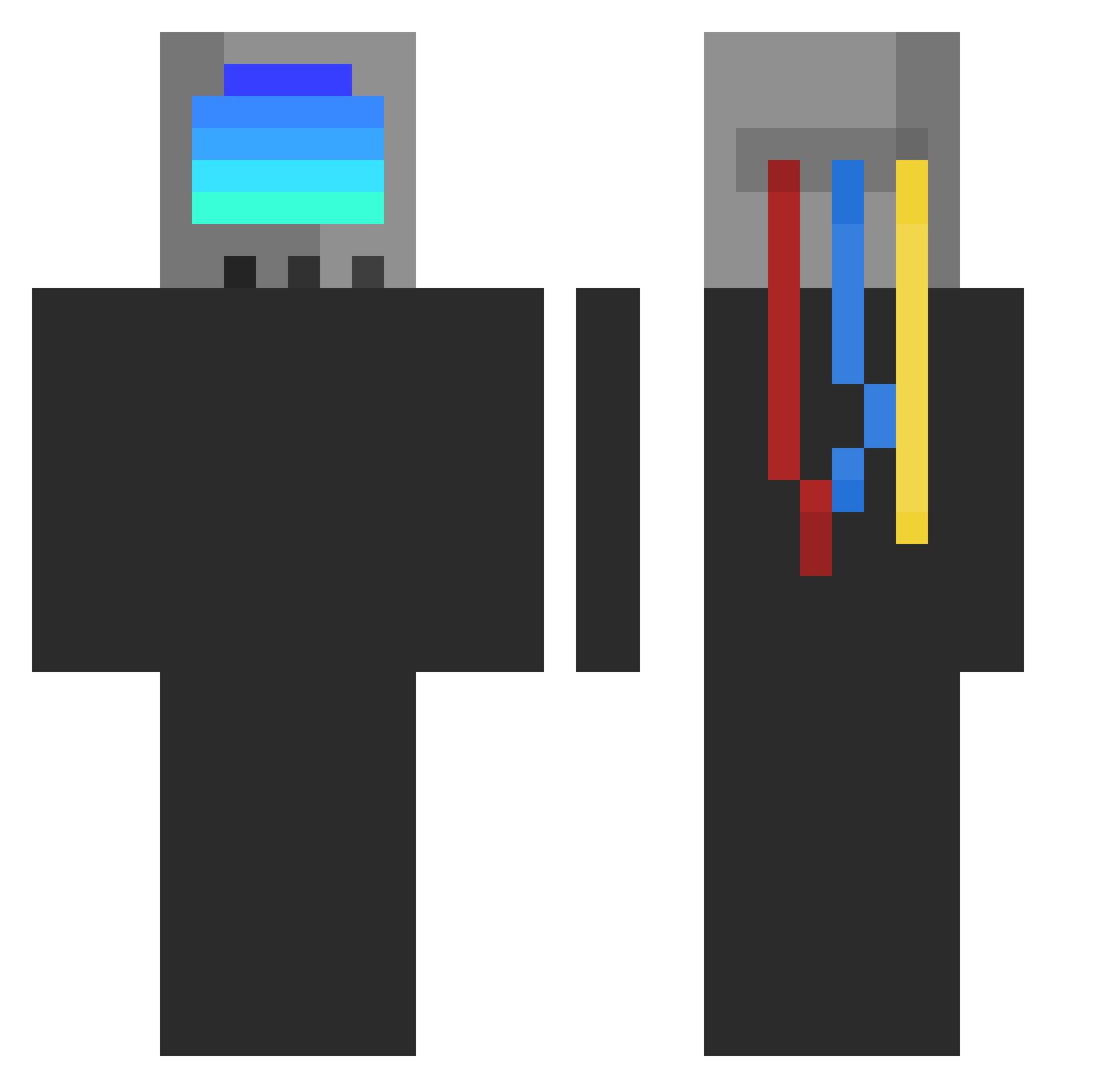 Travis135i Minecraft skin, front and back view