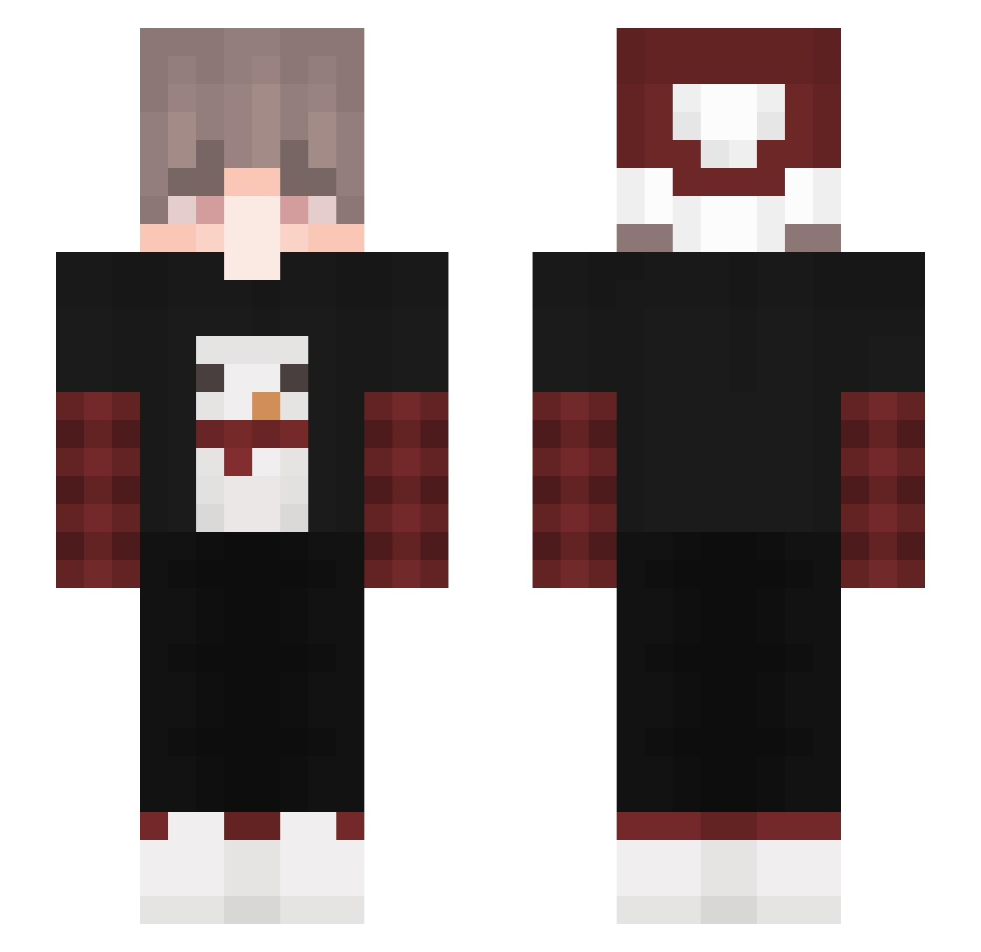 Repurposer Minecraft skin, front and back view