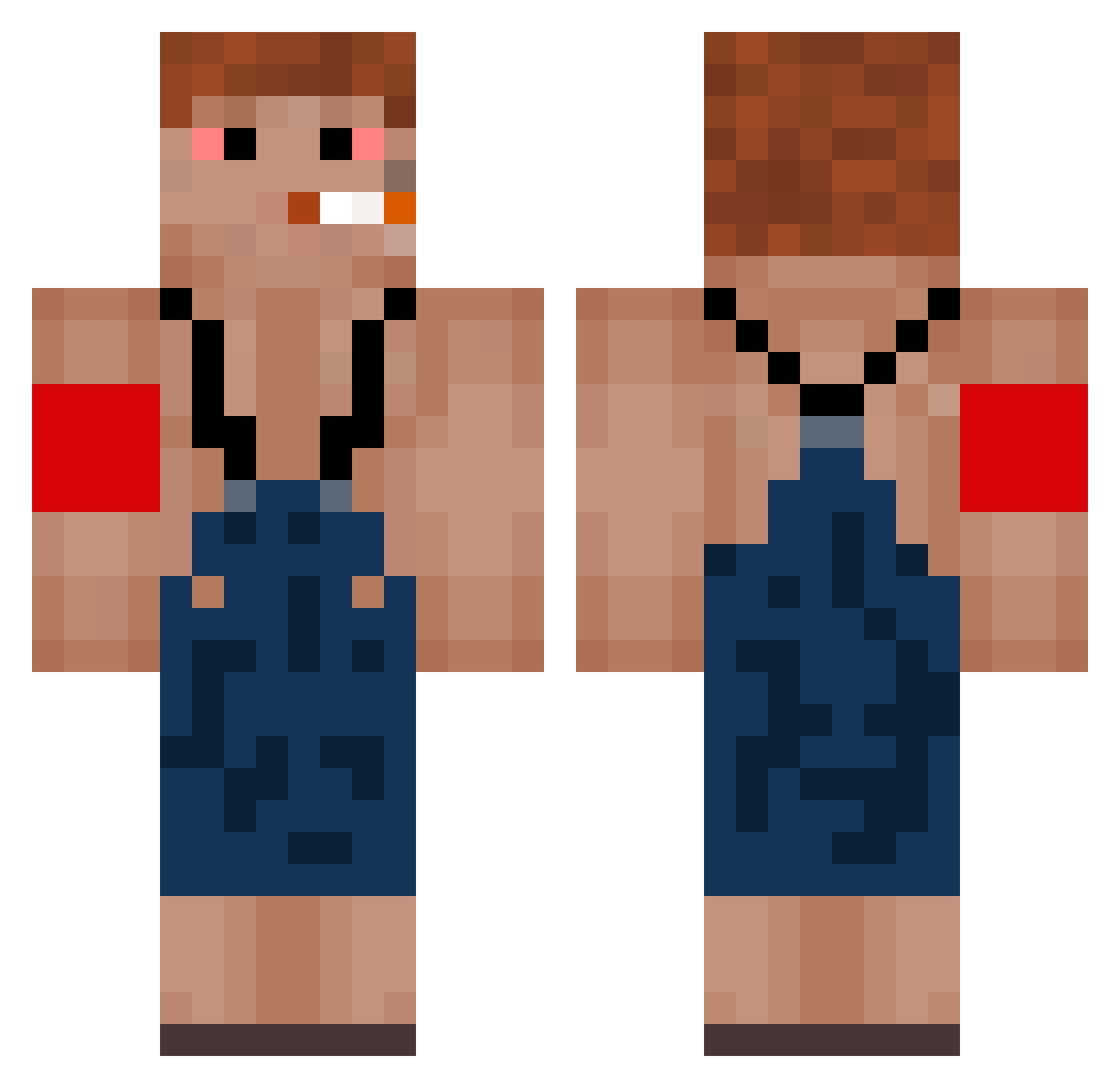 nilortn Minecraft skin, front and back view