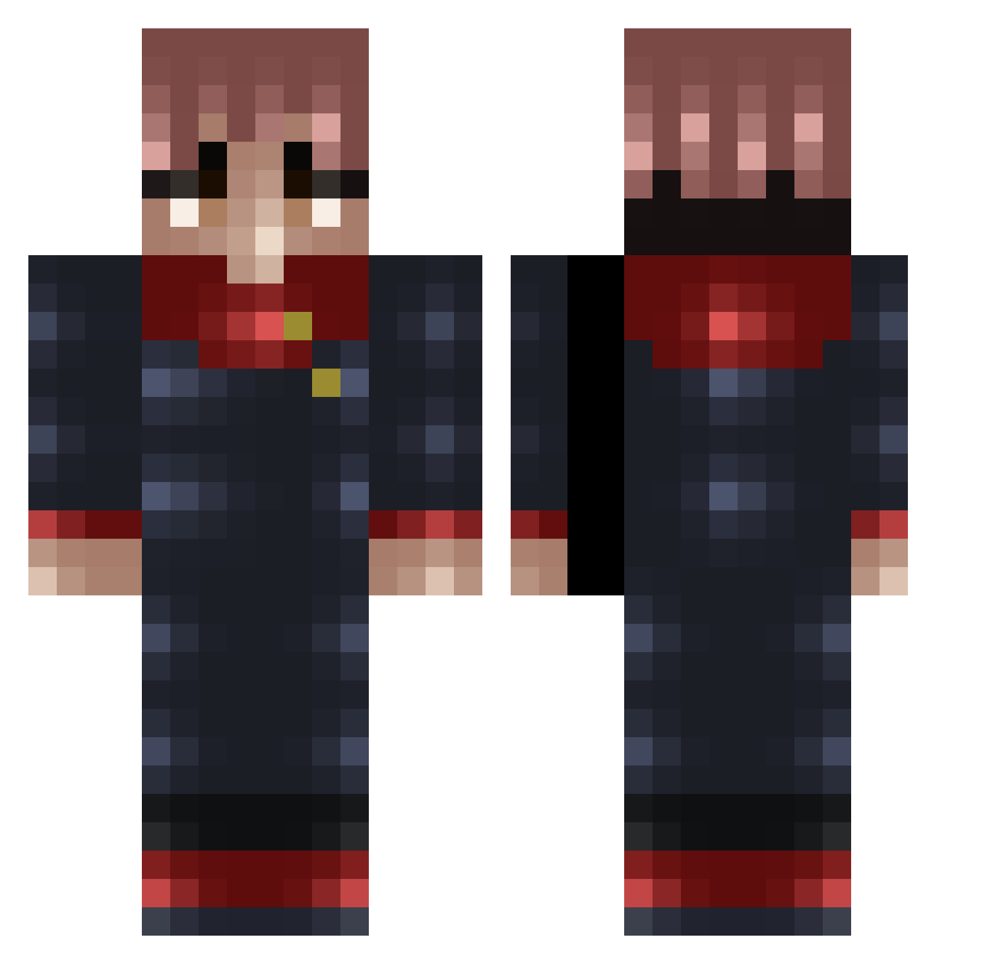 TheScriptMaster Minecraft skin, front and back view