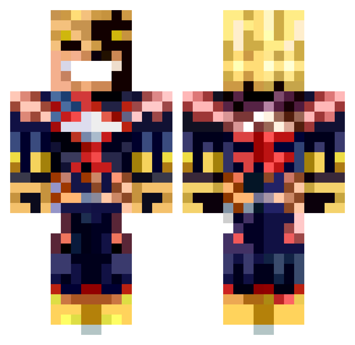 Bardism Minecraft skin, front and back view