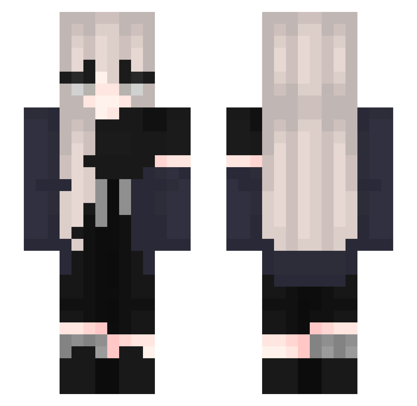 Super_Girl_1 Minecraft skin, front and back view