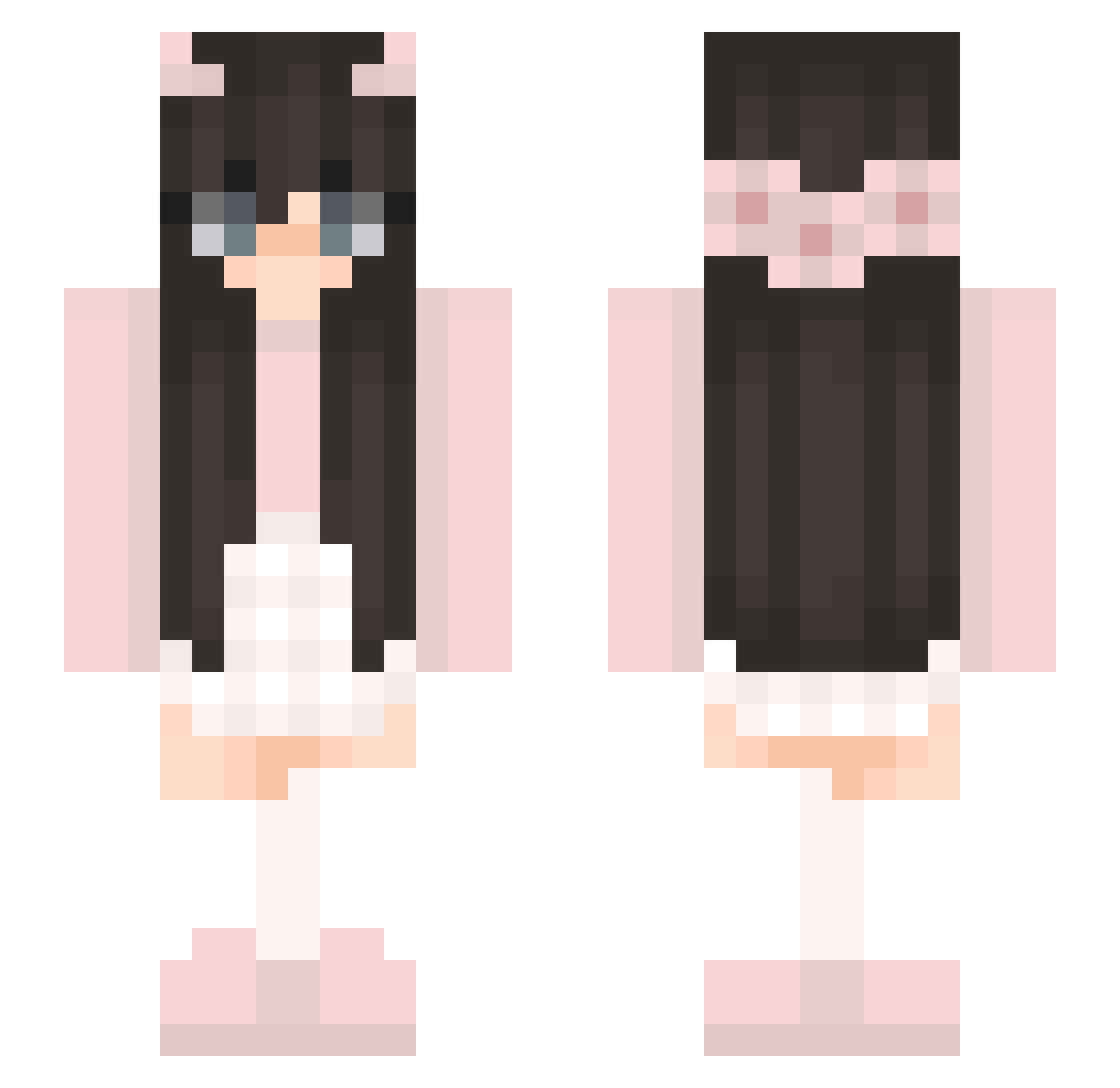 smile_cx Minecraft skin, front and back view