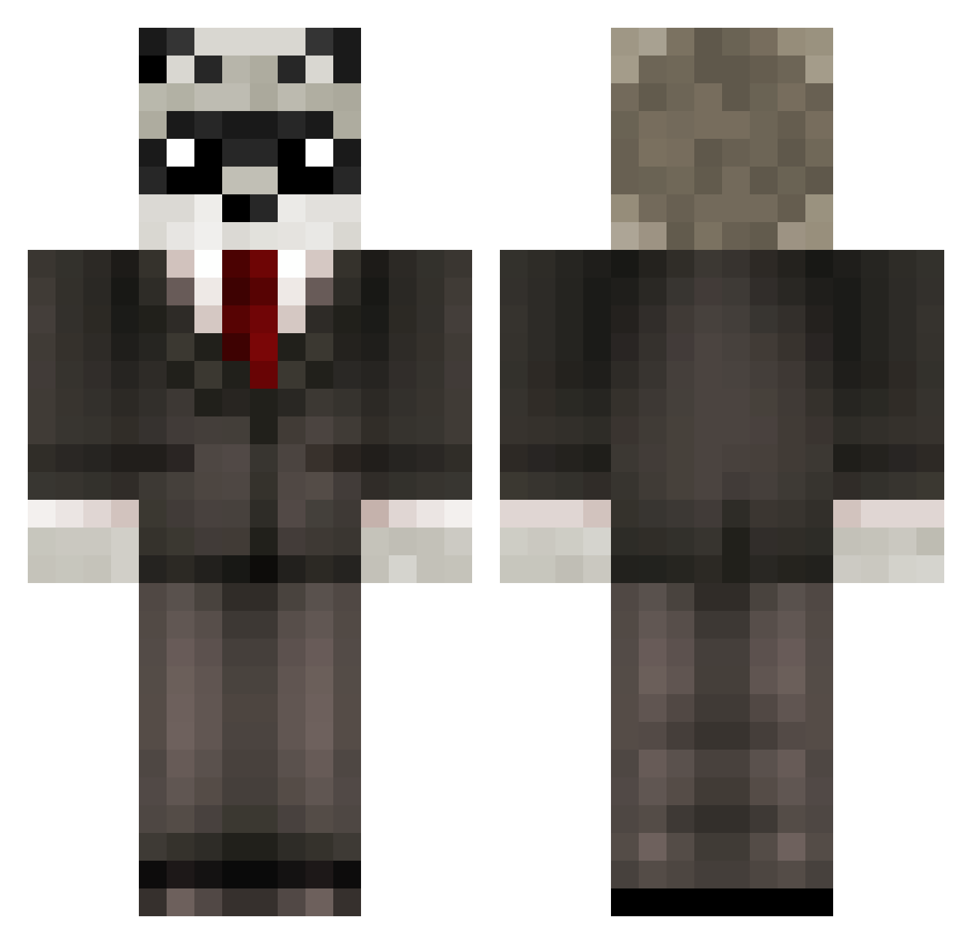 aerivv Minecraft skin, front and back view