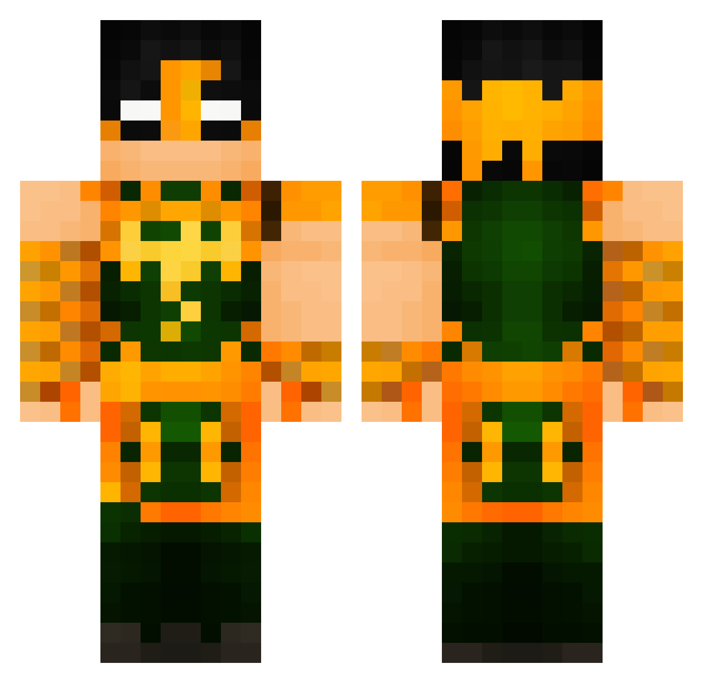 PlicatedZak Minecraft skin, front and back view