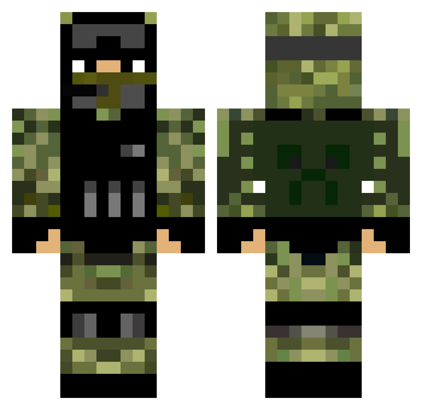 yeeetzy Minecraft skin, front and back view