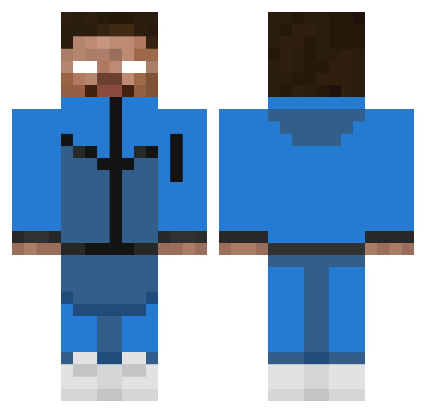 Resident Minecraft skin, front and back view