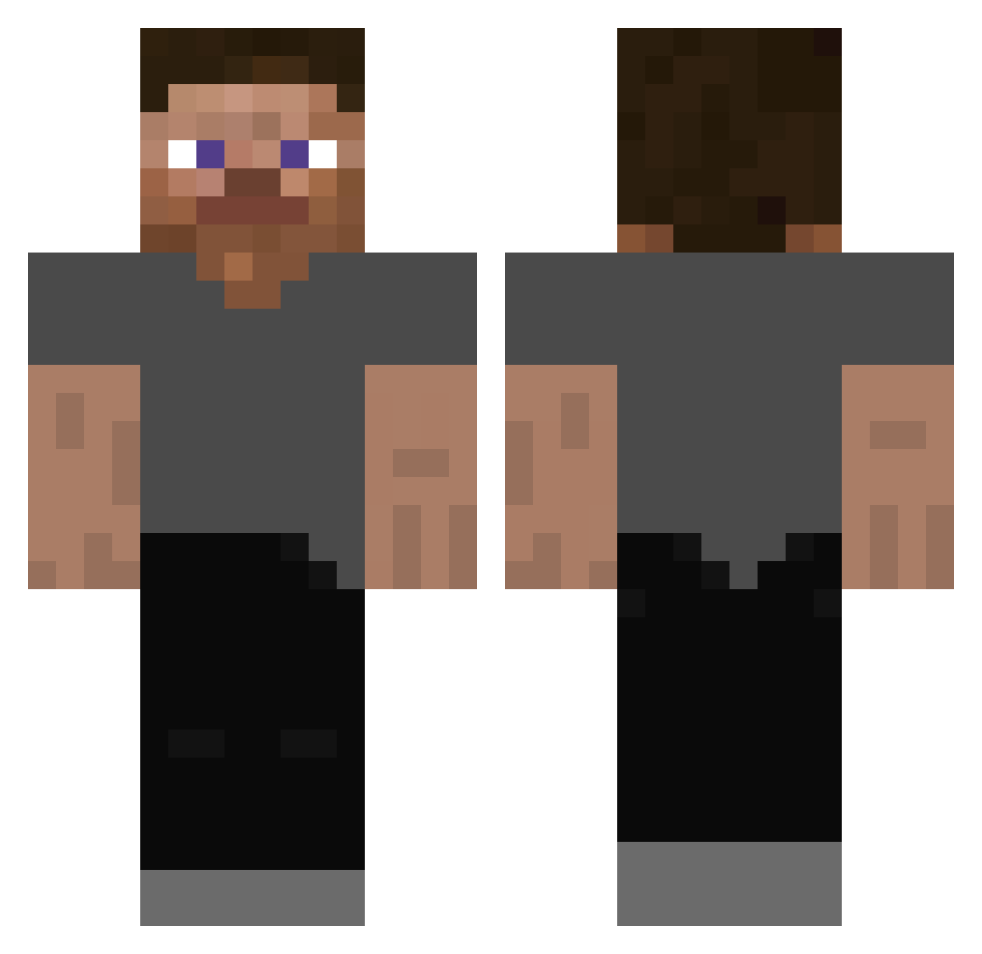ventoXUwU Minecraft skin, front and back view