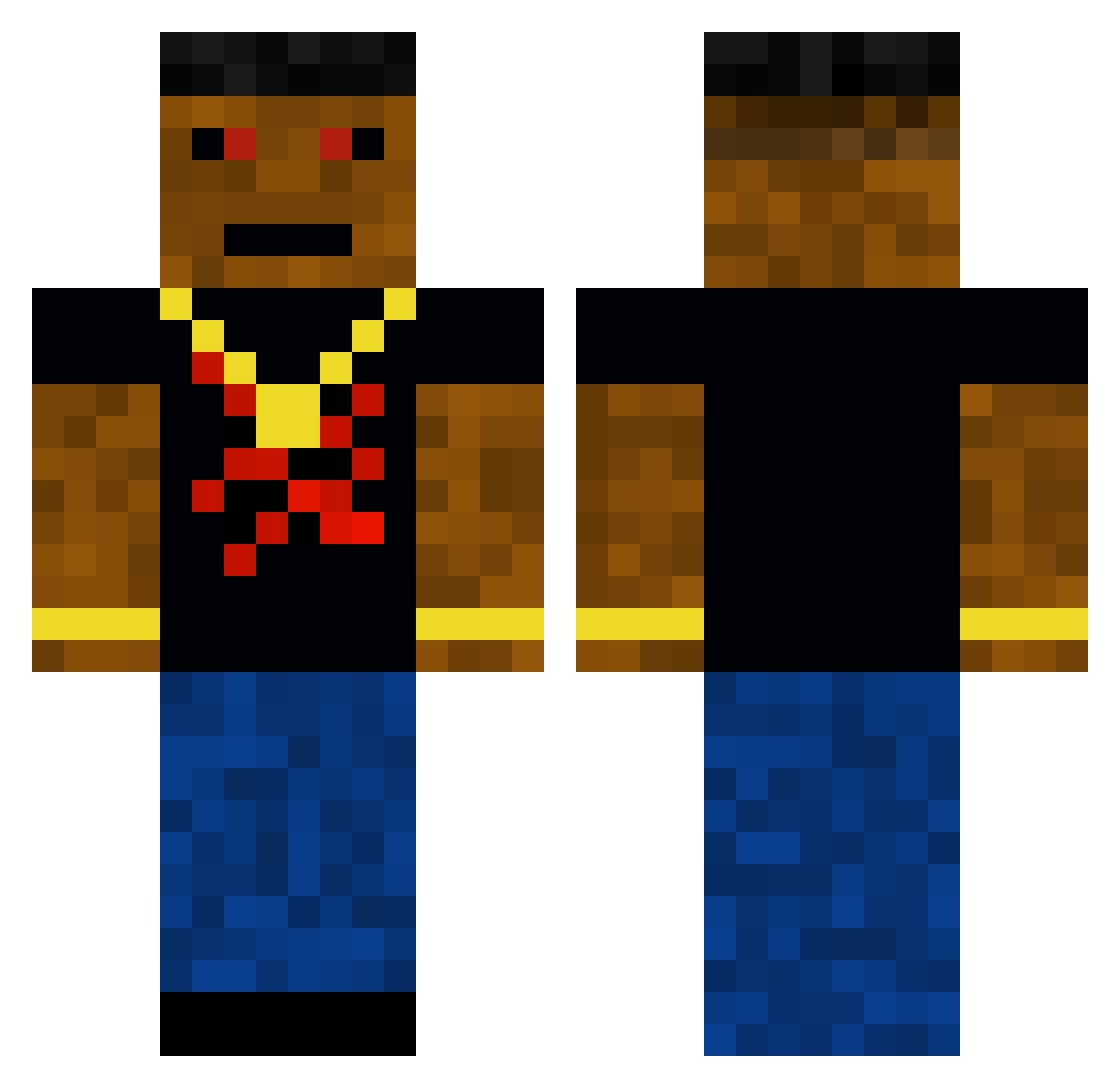 Suediii Minecraft skin, front and back view