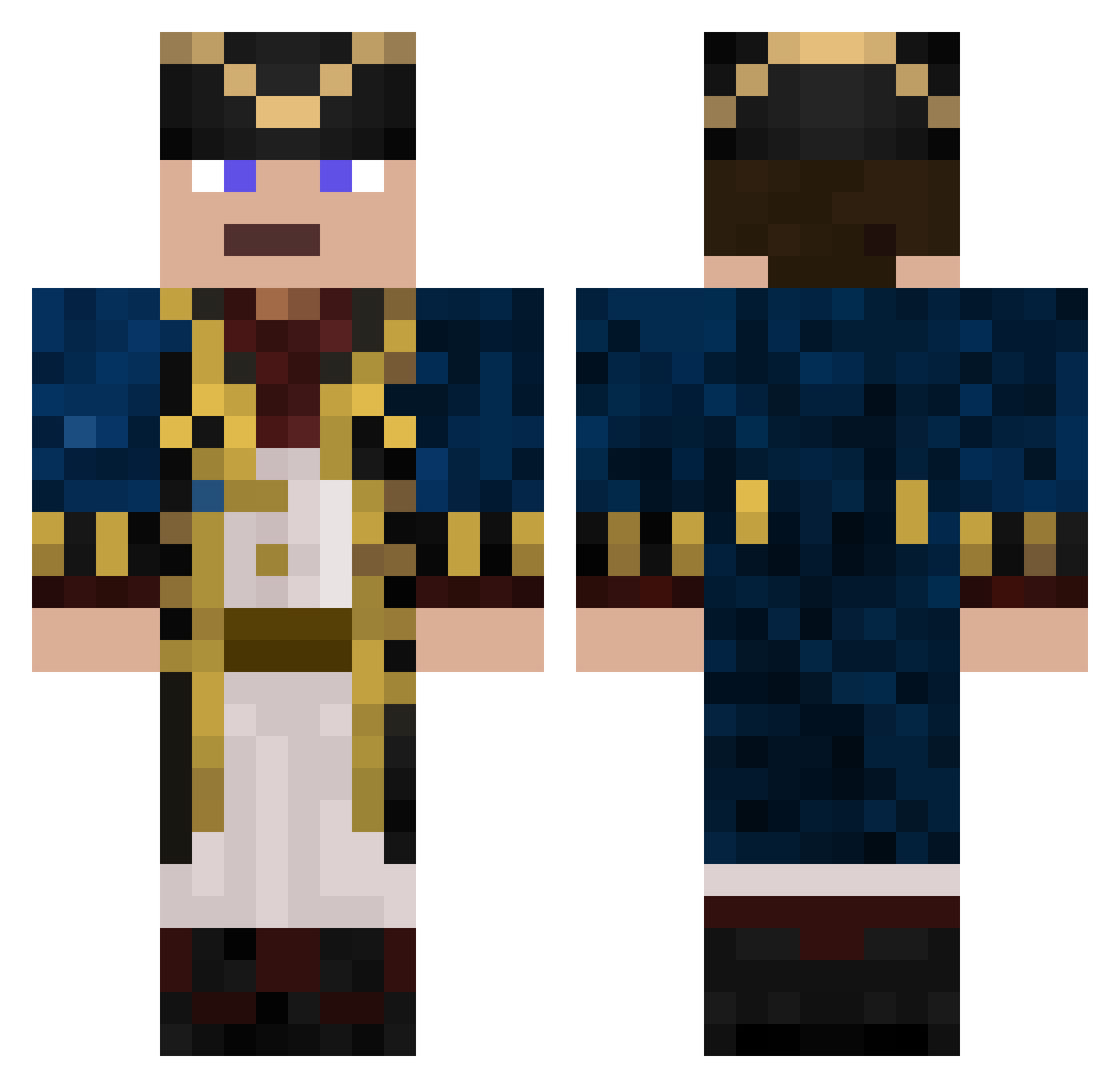 Mixlerr Minecraft skin, front and back view