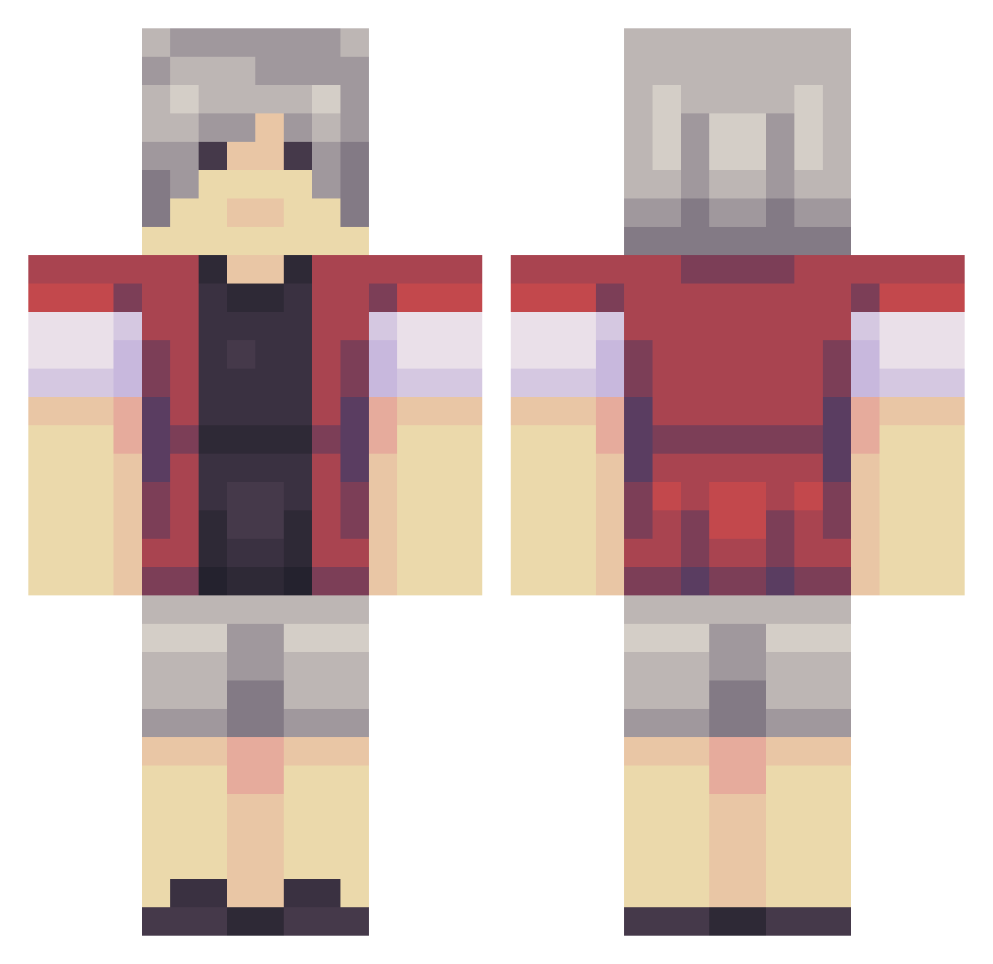 Ya_Vladik228666 Minecraft skin, front and back view