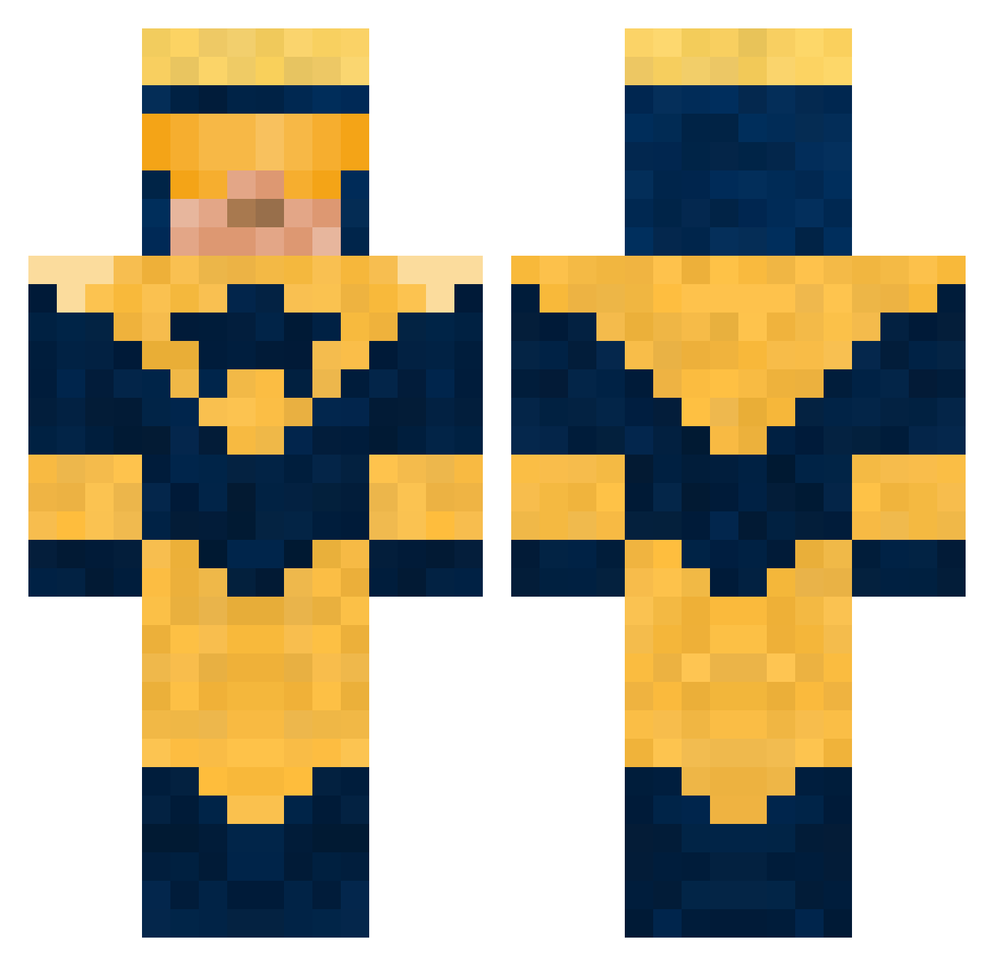 molkshaek Minecraft skin, front and back view