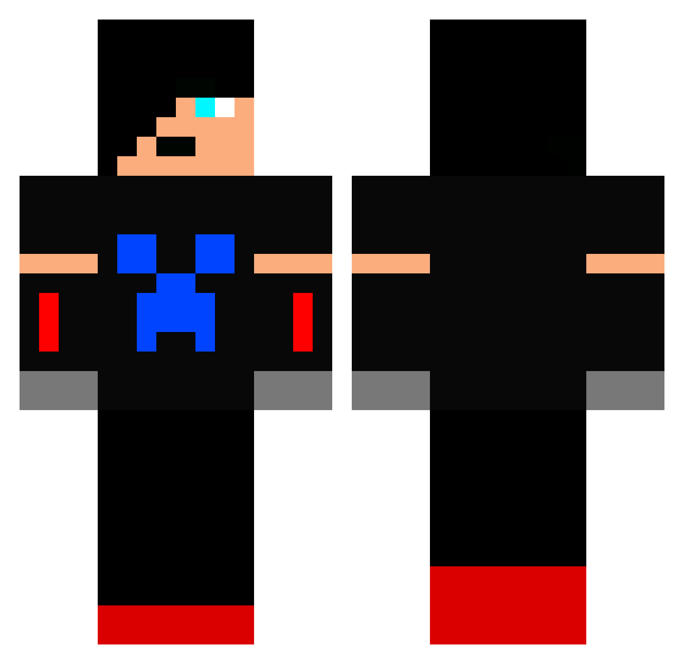 Kyubi_Hitashi Minecraft skin, front and back view