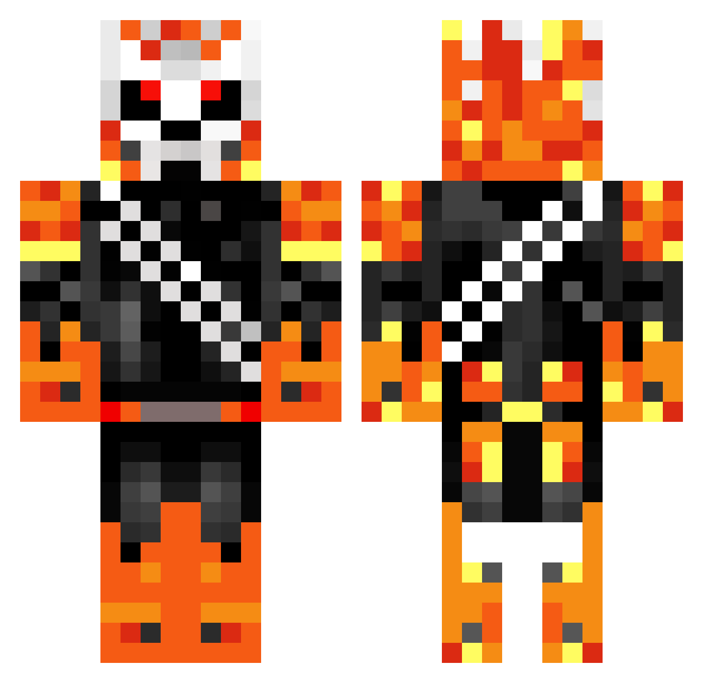 Buyer Minecraft skin, front and back view