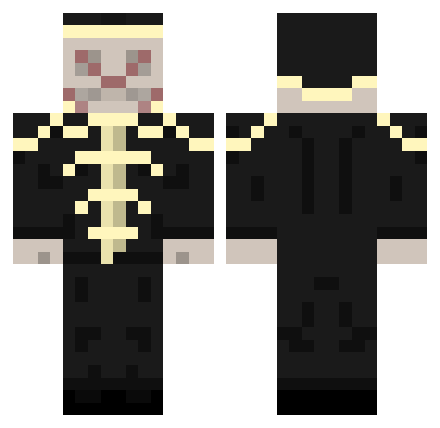 circuscryptid Minecraft skin, front and back view