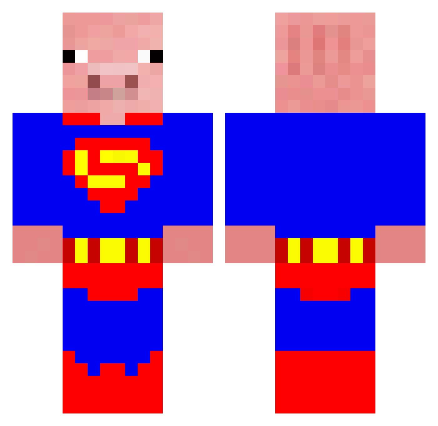 Spencyn Minecraft skin, front and back view