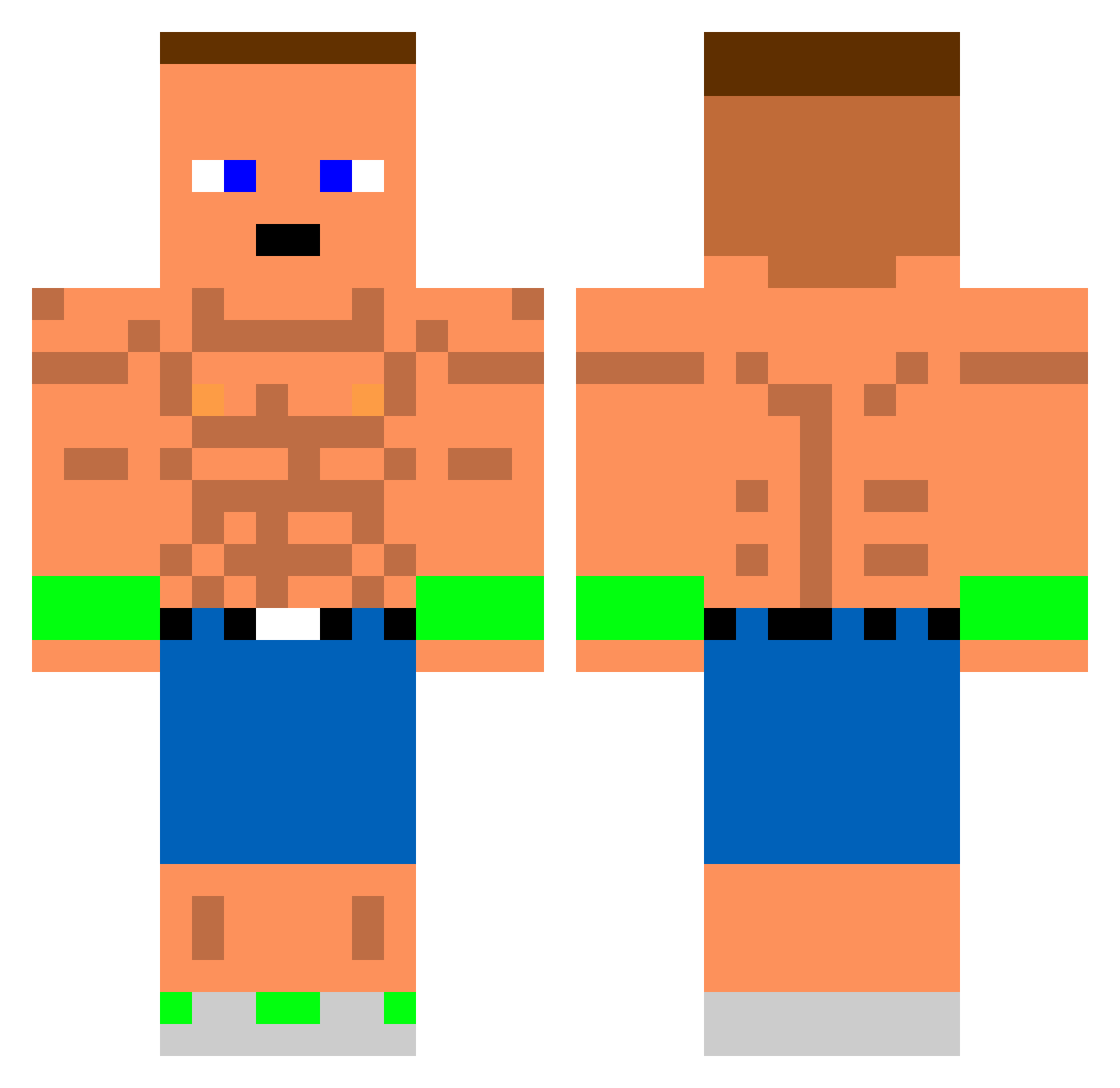 Dalterx5 Minecraft skin, front and back view