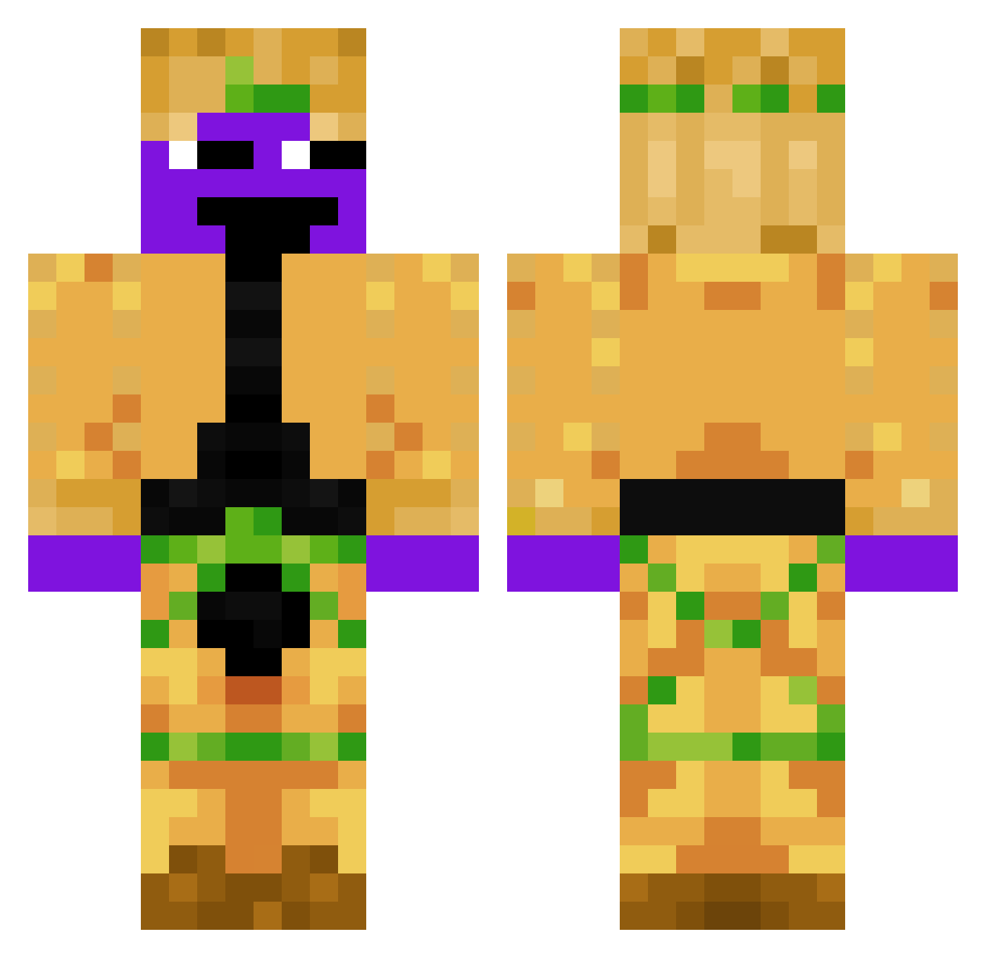779purple_dio Minecraft skin, front and back view