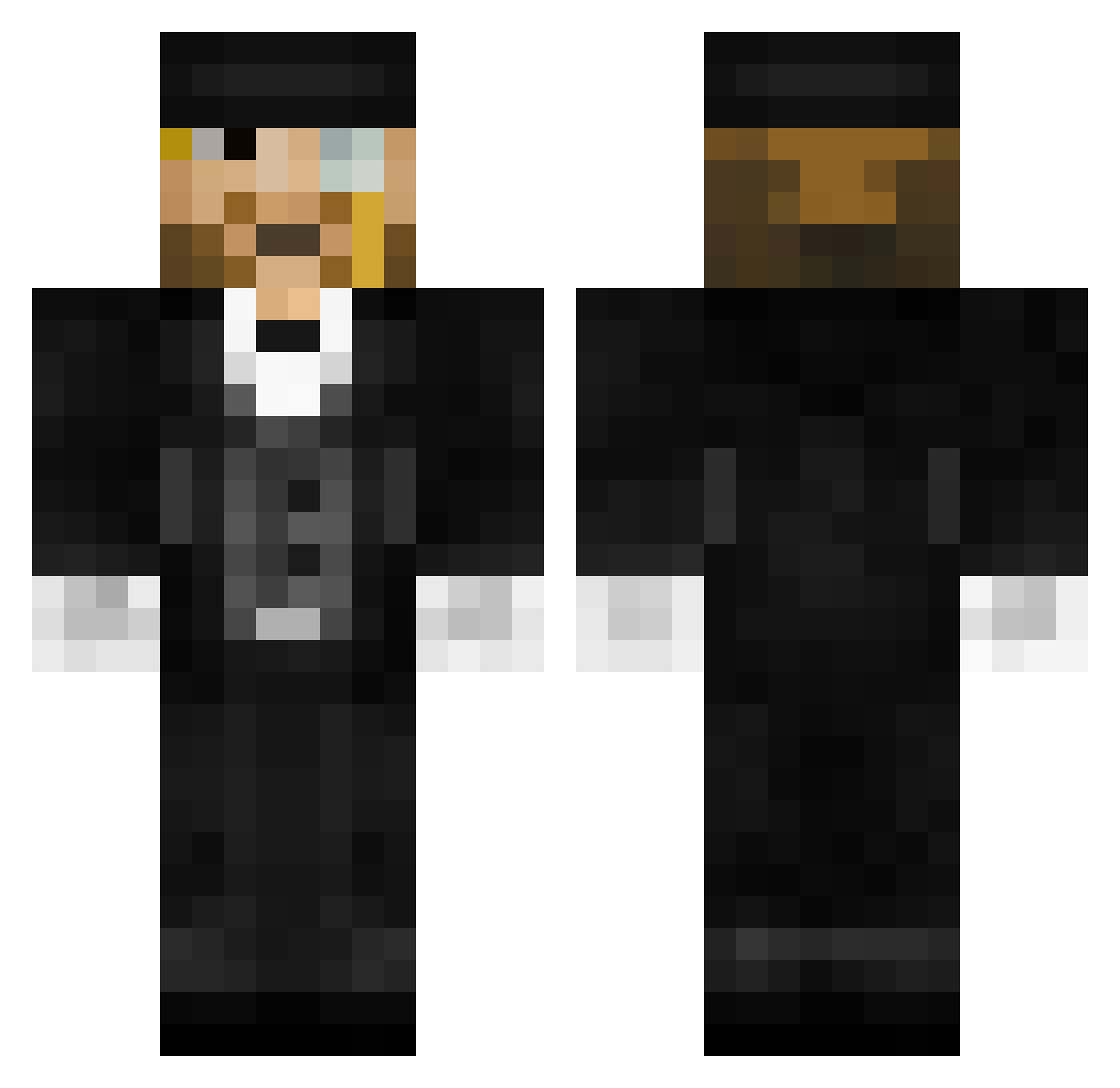 Naird Minecraft skin, front and back view