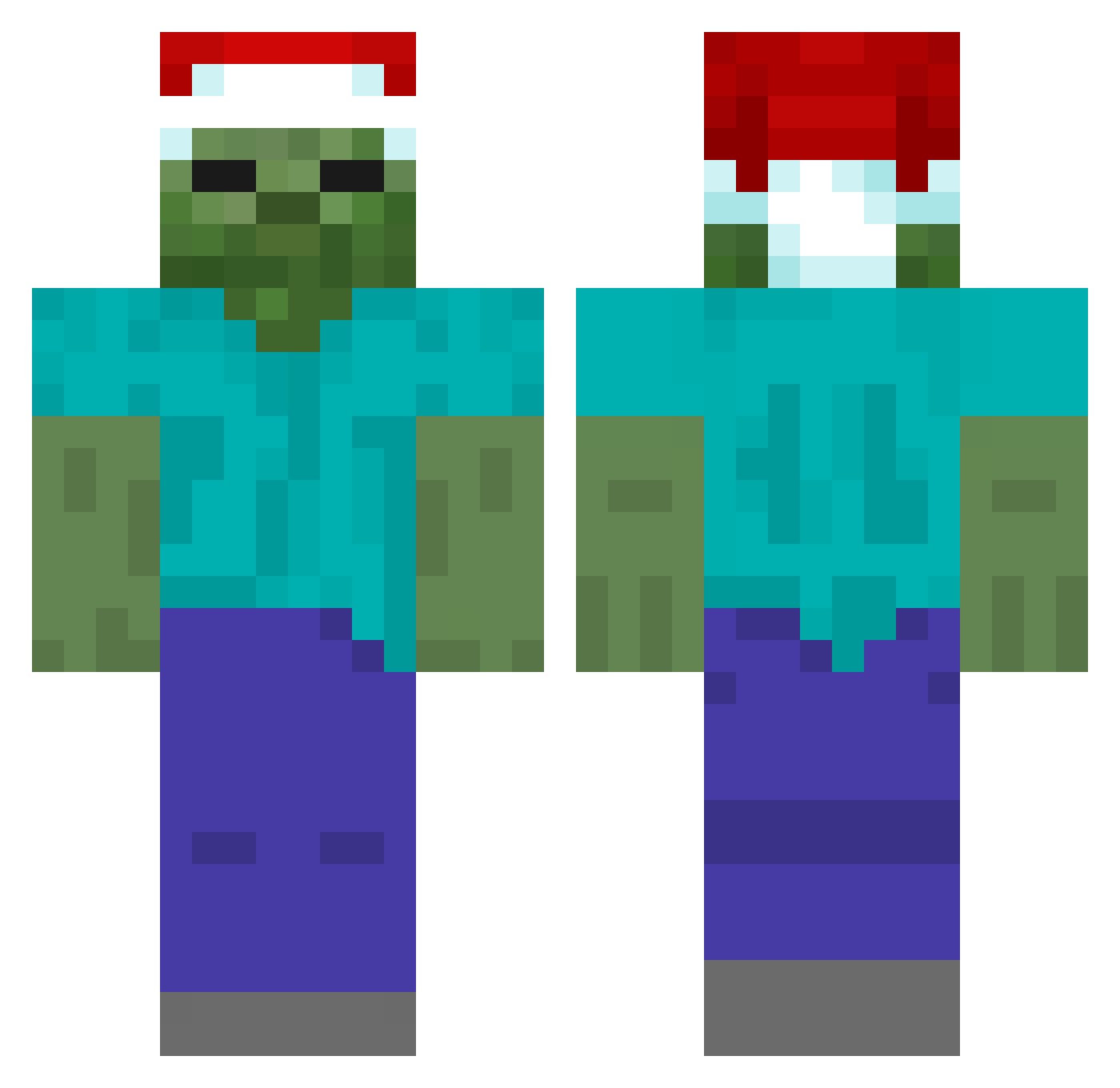 x4wa Minecraft skin, front and back view