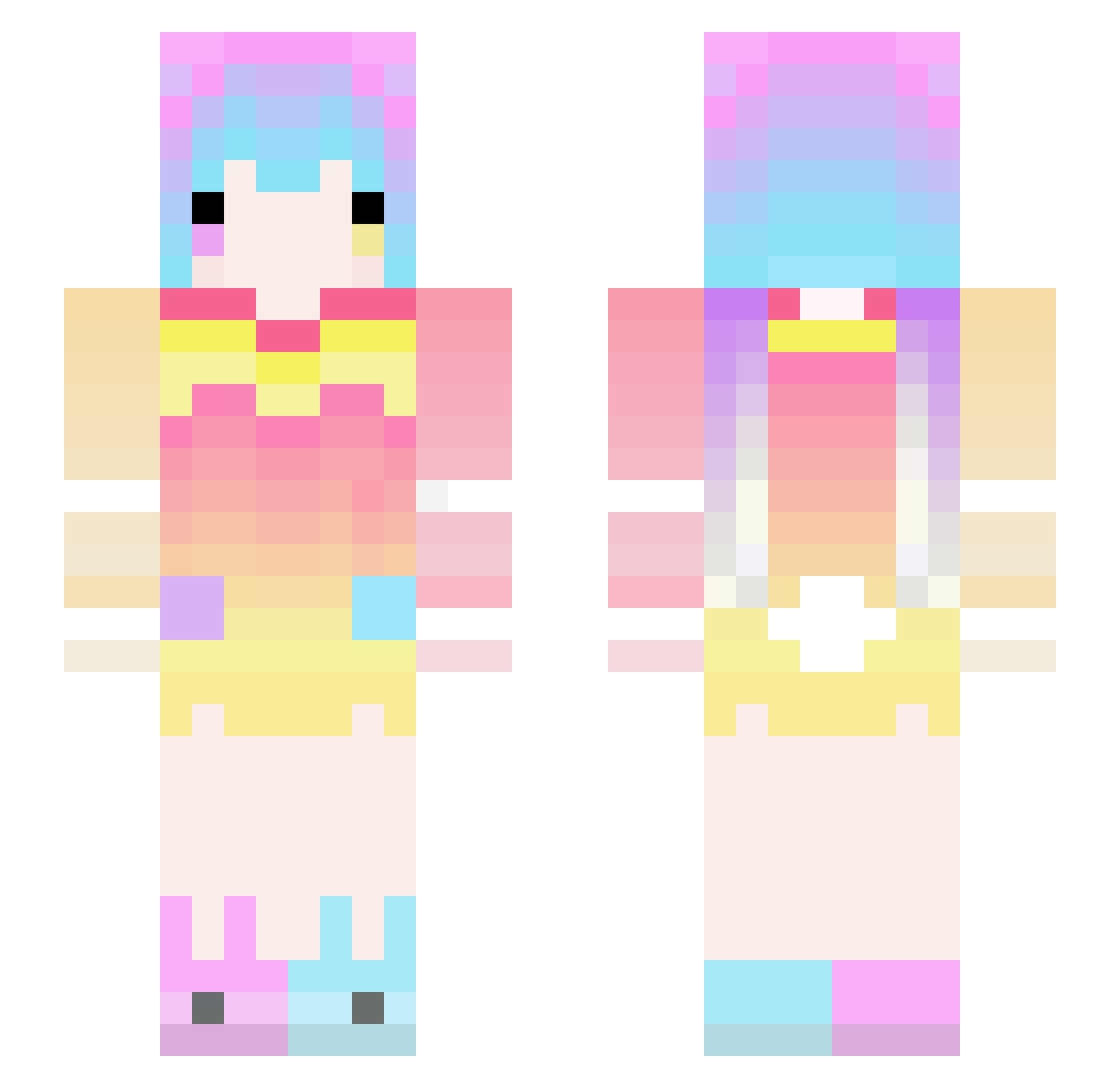 Tengfong Minecraft skin, front and back view