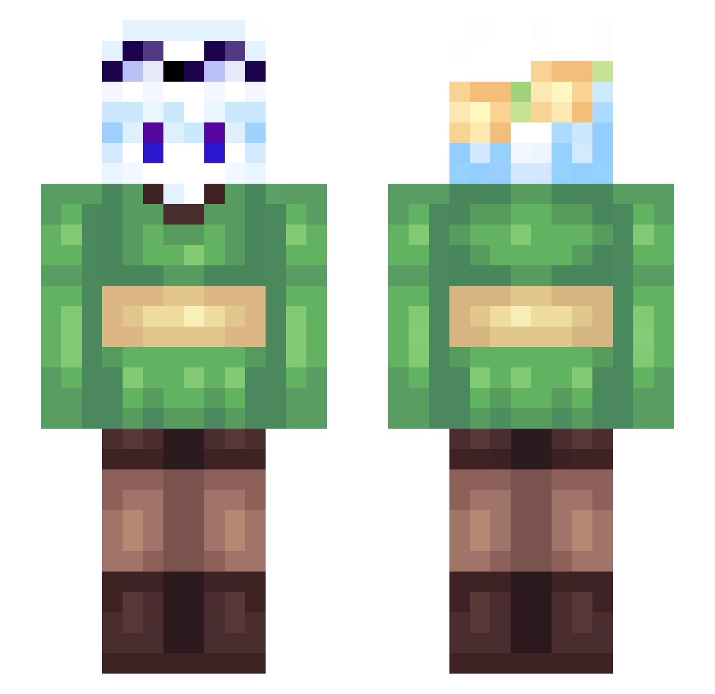 AfcCream Minecraft skin, front and back view