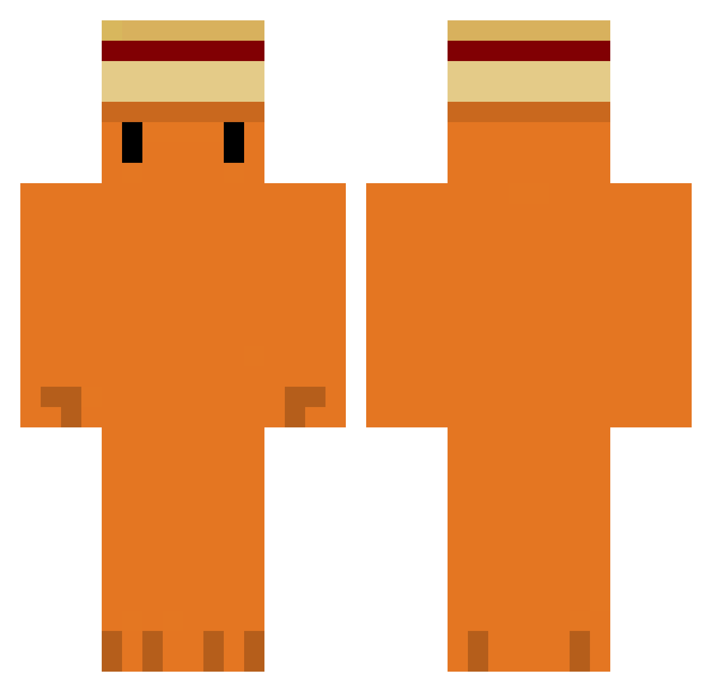 arehno Minecraft skin, front and back view