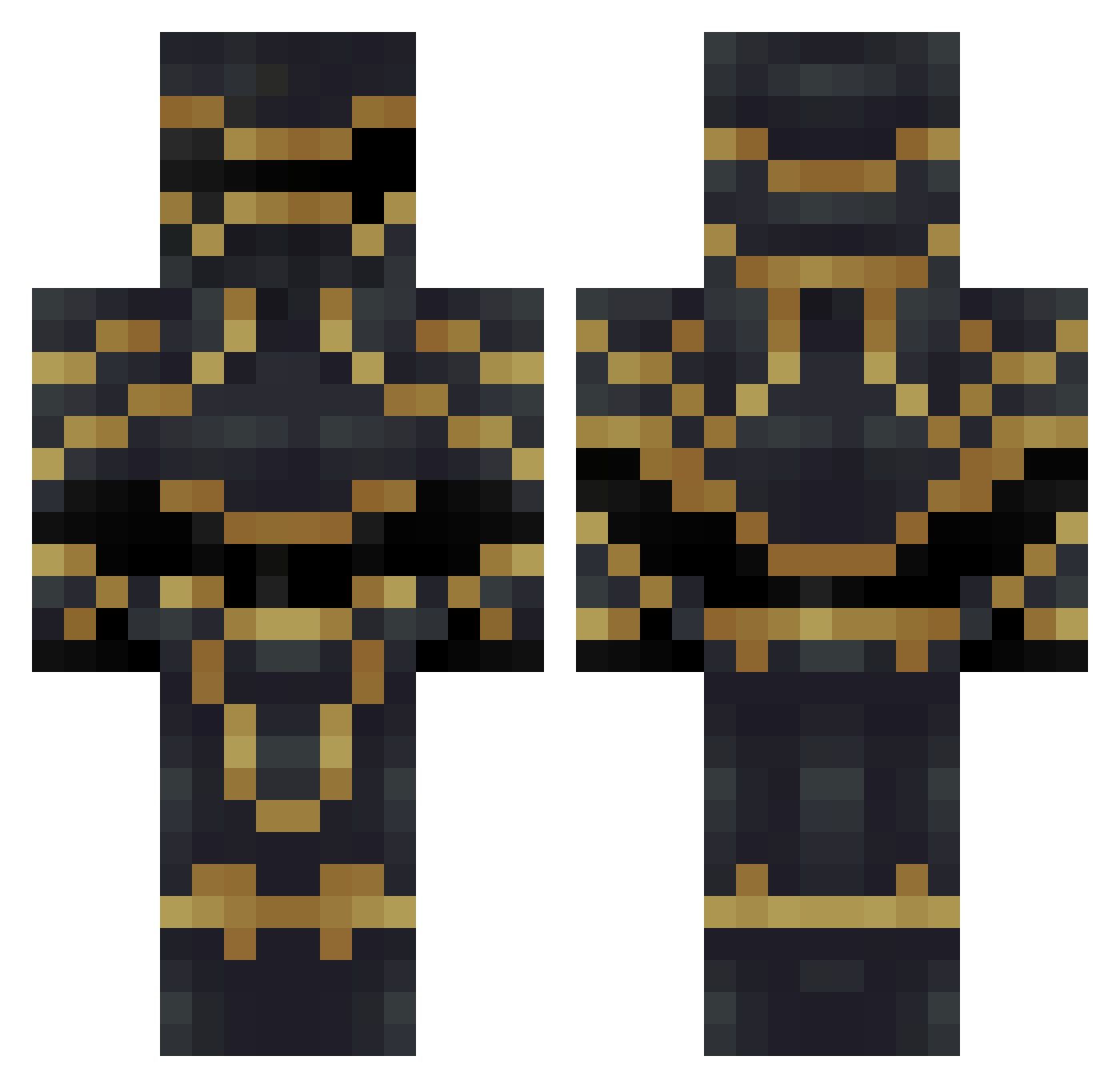 NexusEvoc Minecraft skin, front and back view