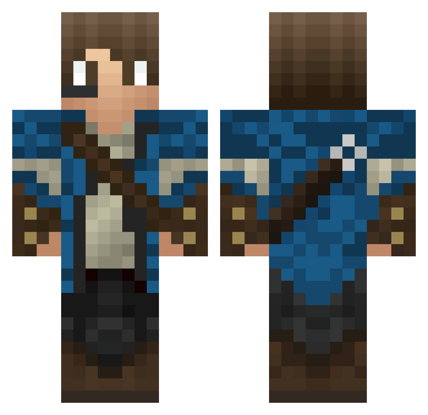 ImCrespo Minecraft skin, front and back view