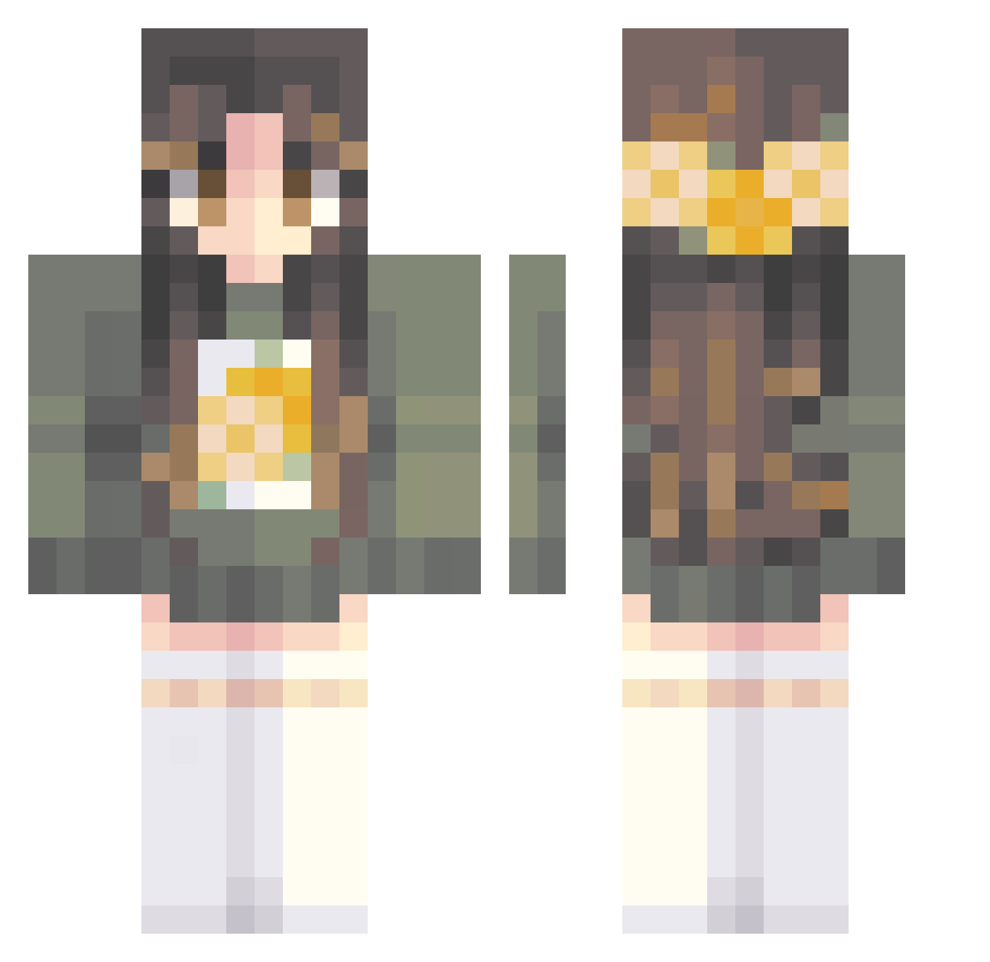 yogurconan Minecraft skin, front and back view
