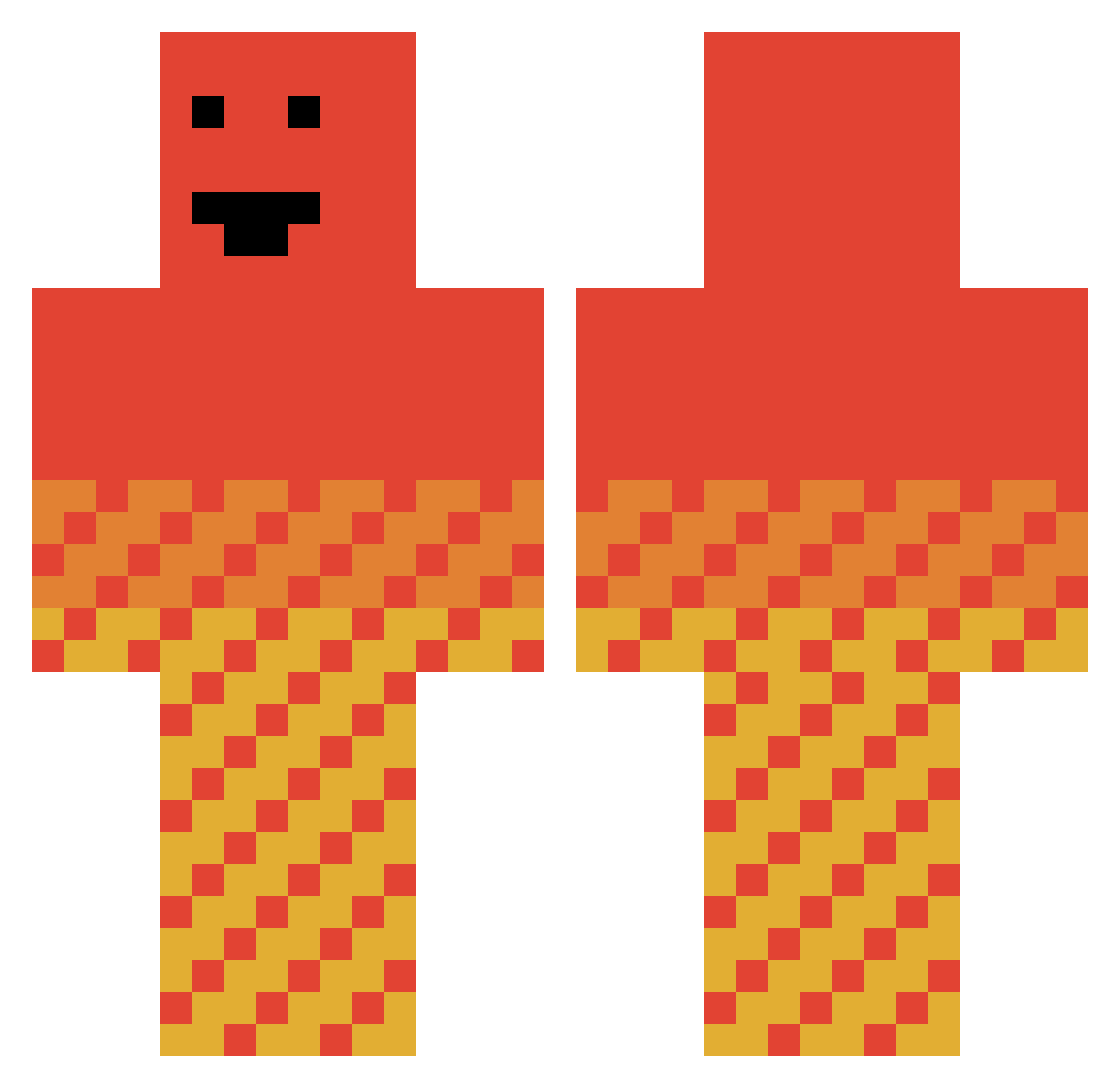 Tuuodie Minecraft skin, front and back view