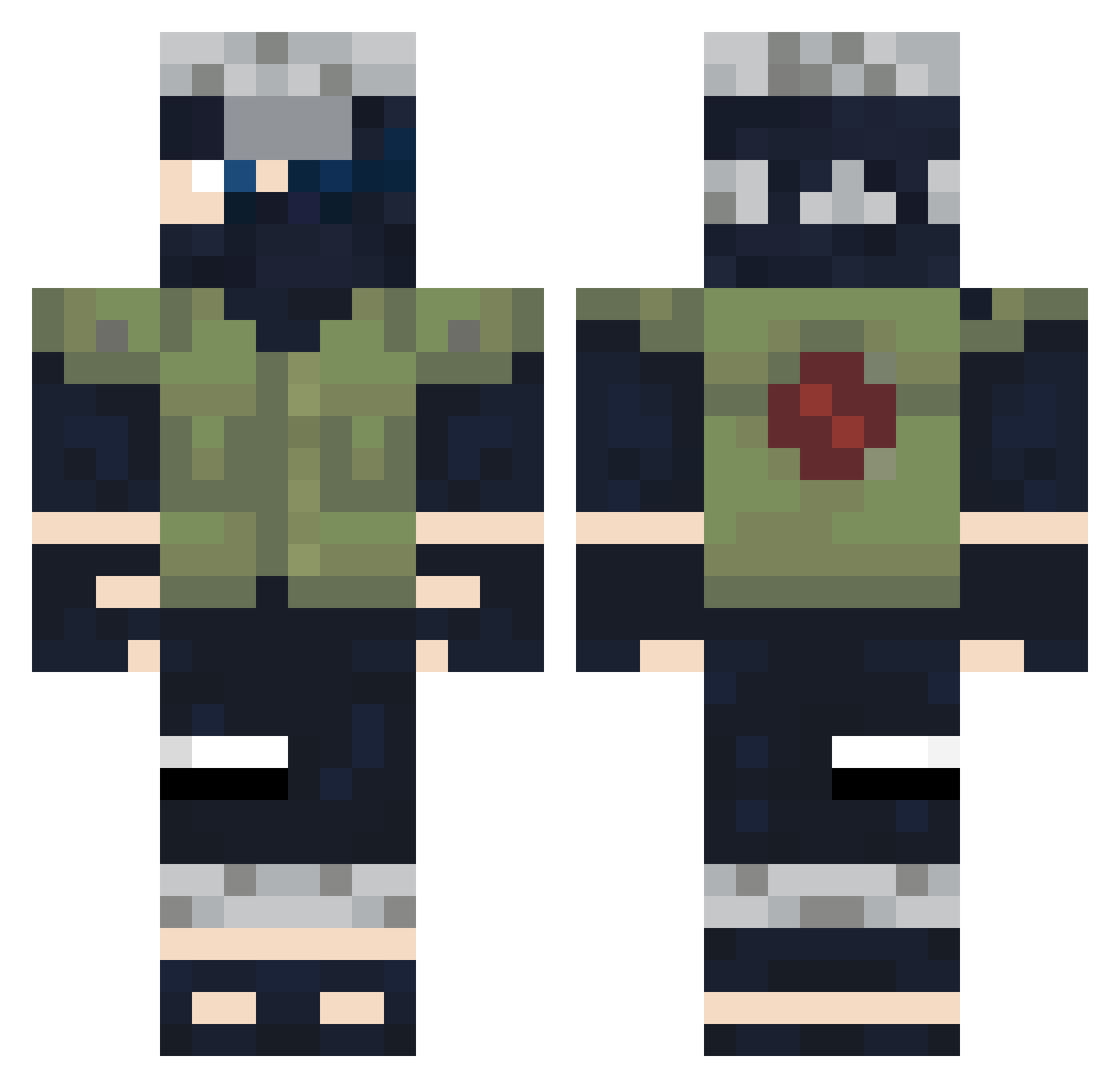 PyroMongoose Minecraft skin, front and back view