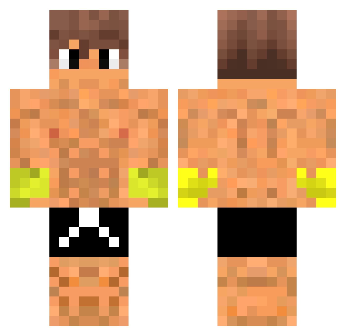 Ghaldor Minecraft skin, front and back view