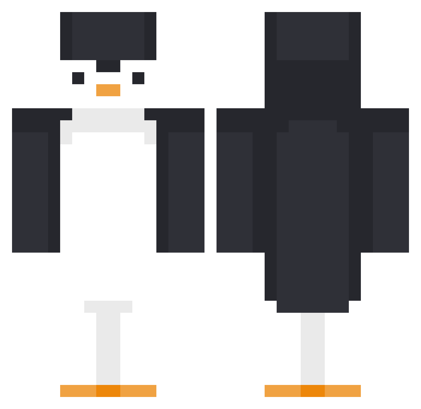 ginipiggy Minecraft skin, front and back view