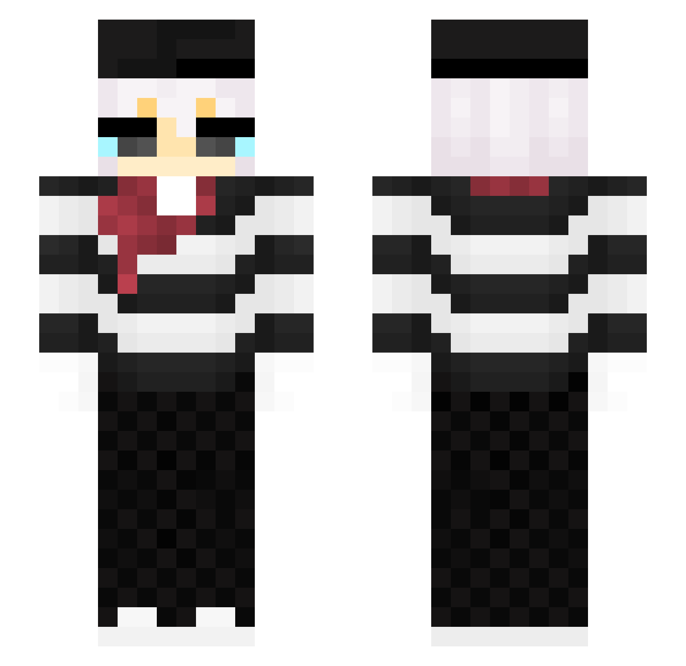 FluffyDuckeii Minecraft skin, front and back view