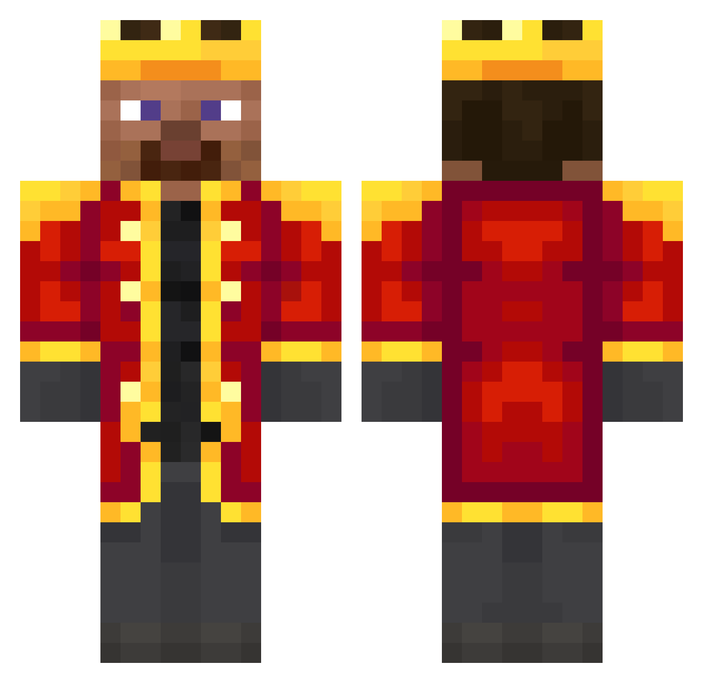 Kzyp0 Minecraft skin, front and back view
