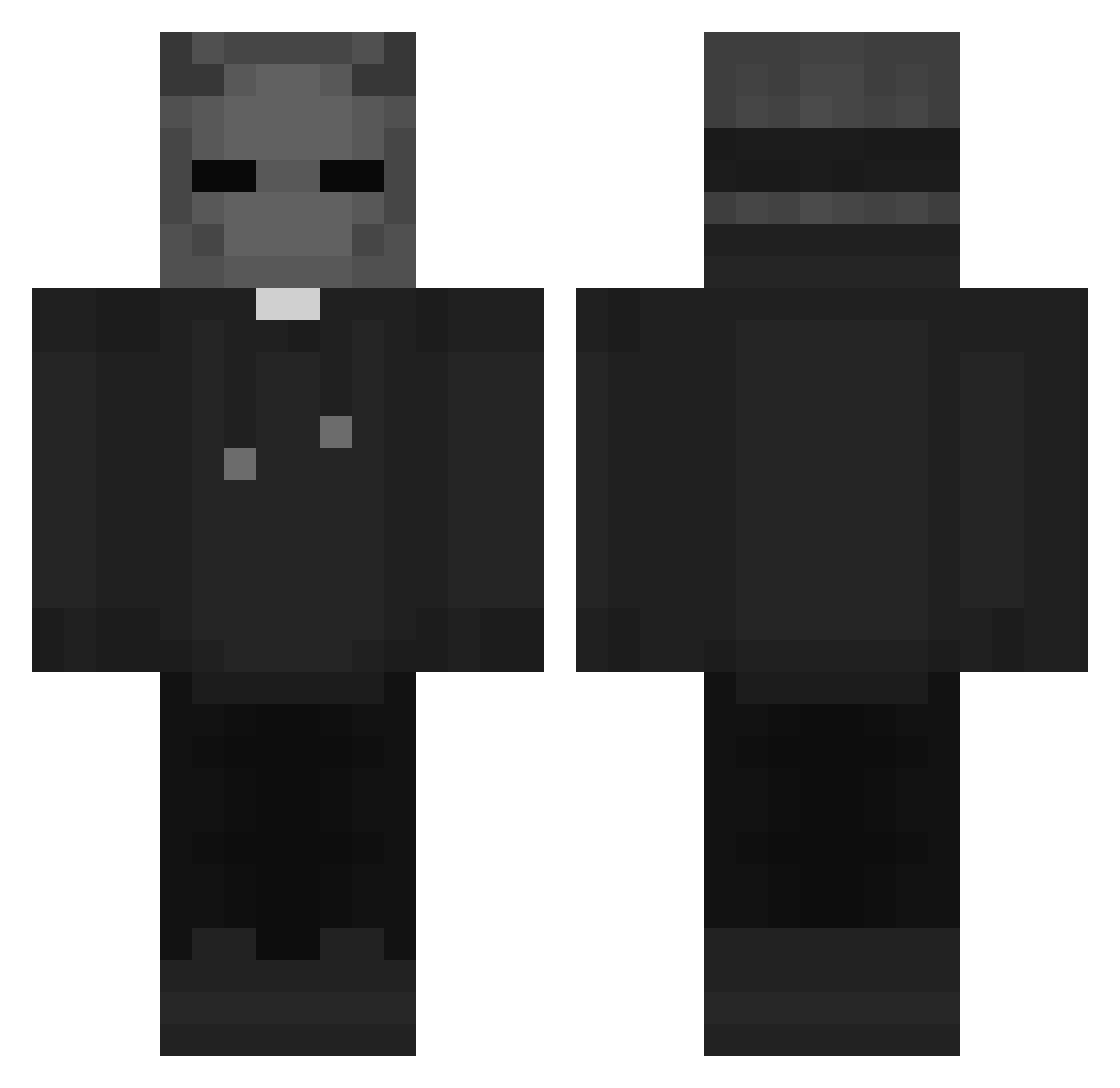 1Plastic Minecraft skin, front and back view