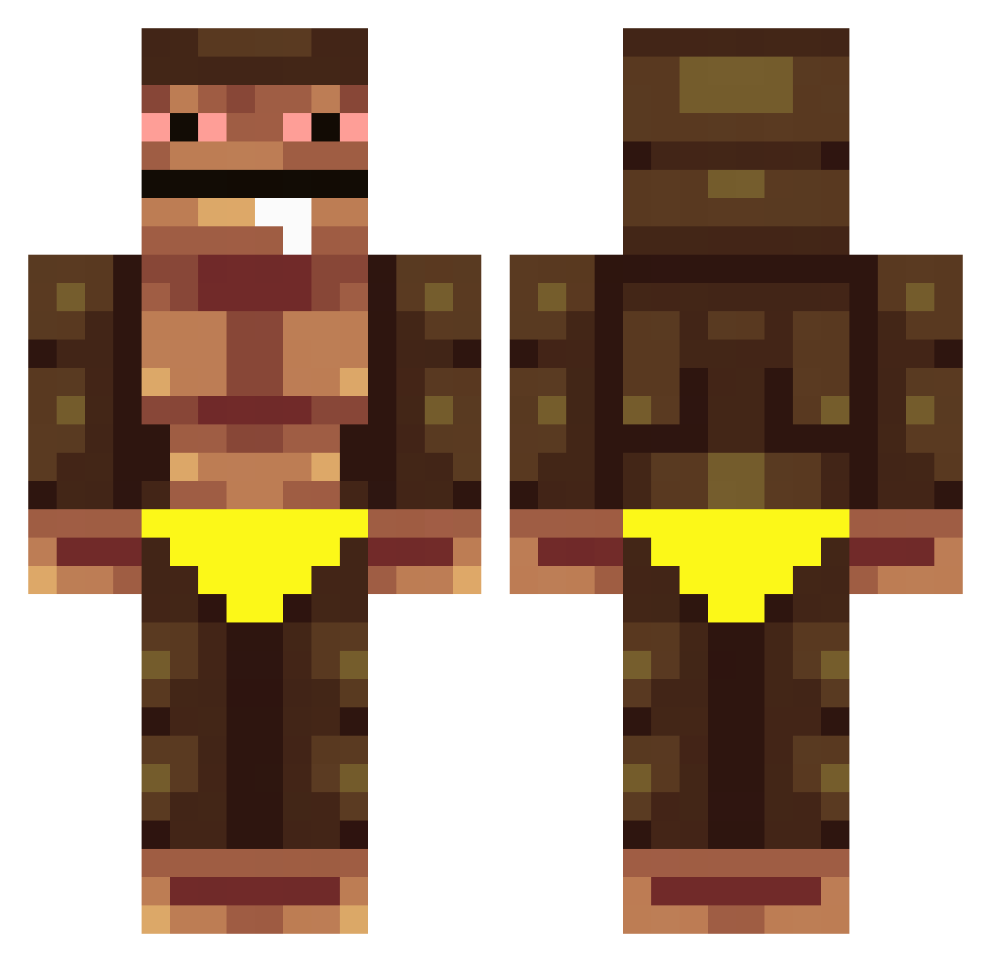 DonMacaco Minecraft skin, front and back view
