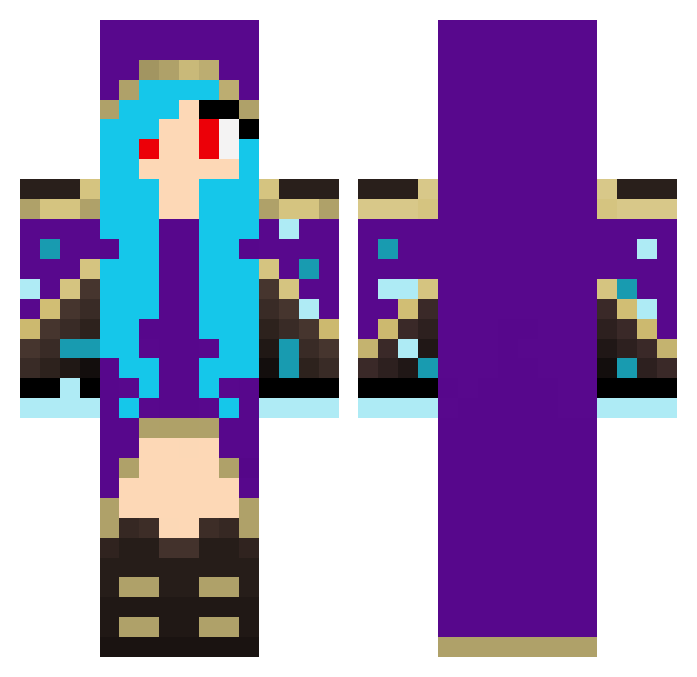 TuNis Minecraft skin, front and back view