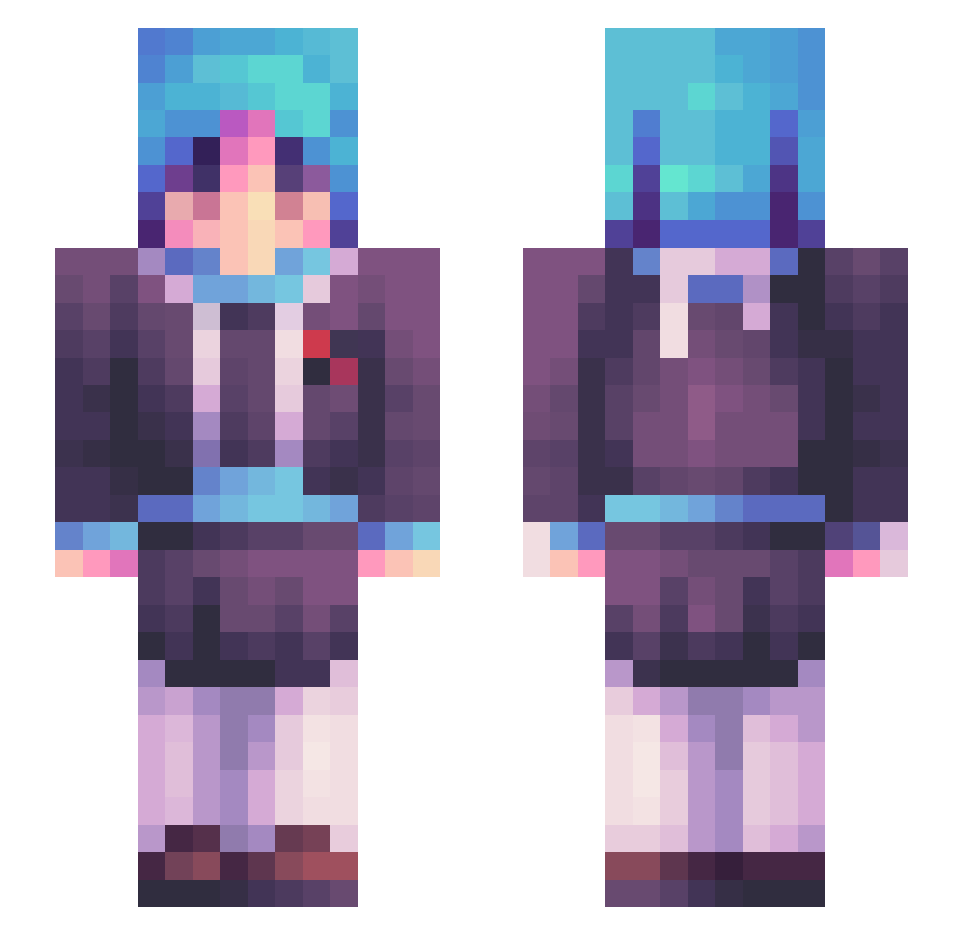 Rynesnax Minecraft skin, front and back view