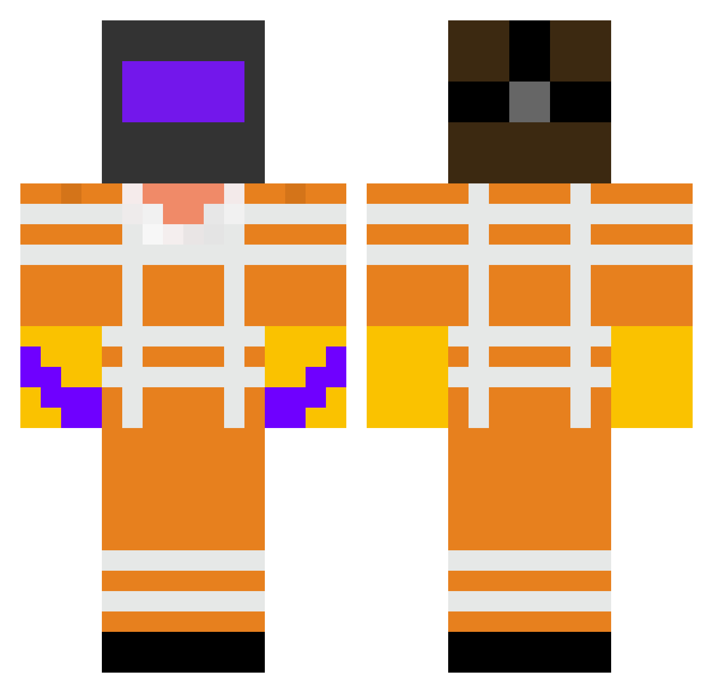 Doizu Minecraft skin, front and back view