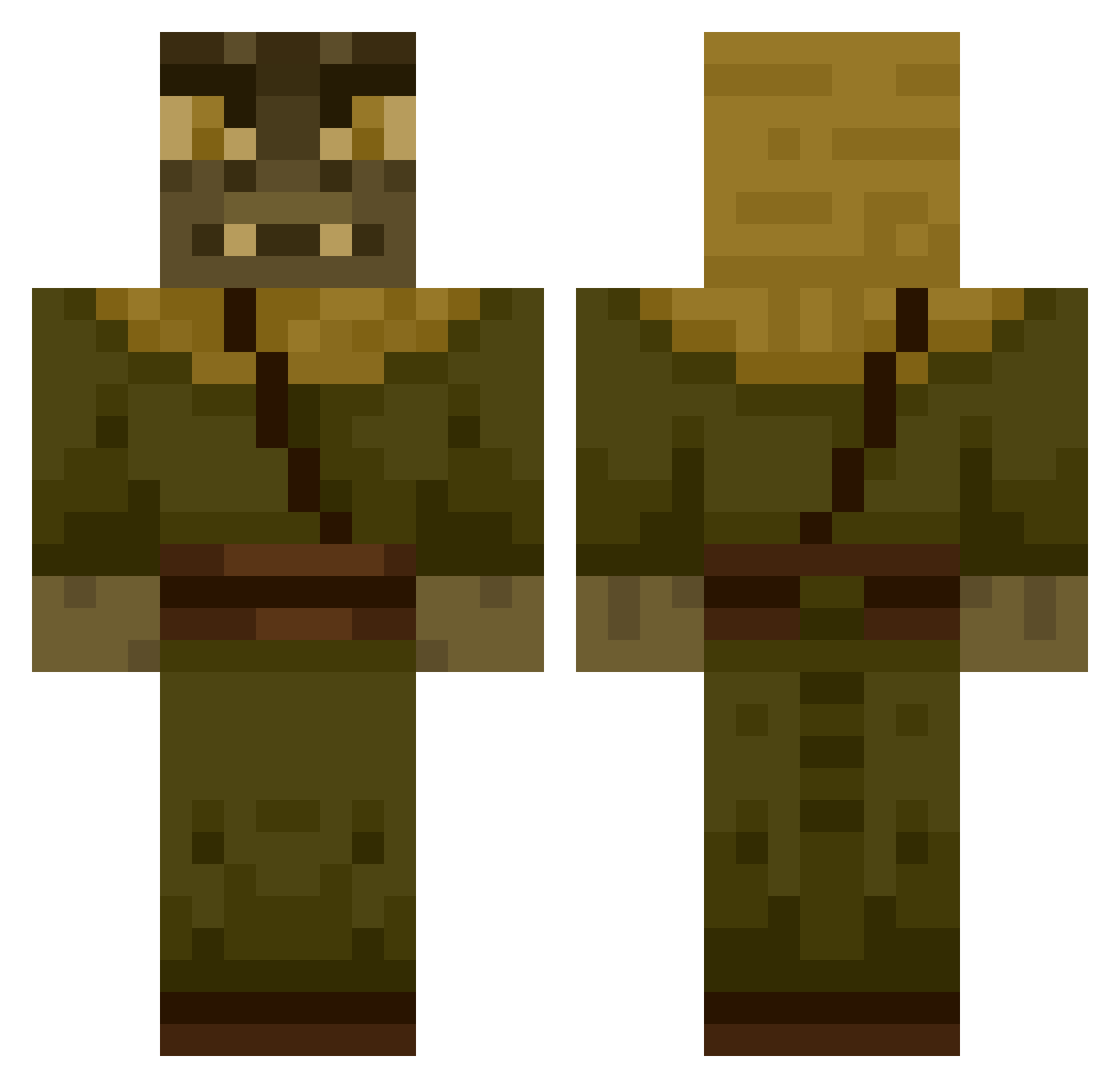 Slimbingi Minecraft skin, front and back view