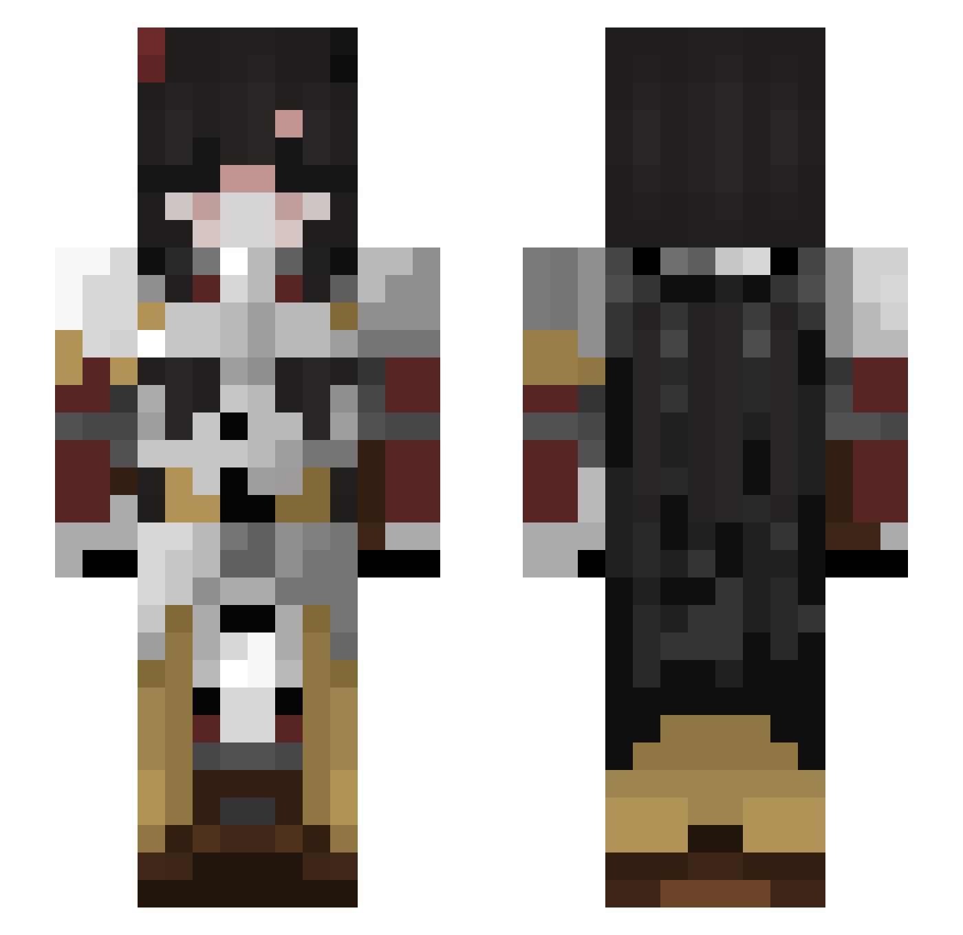Trickfull Minecraft skin, front and back view